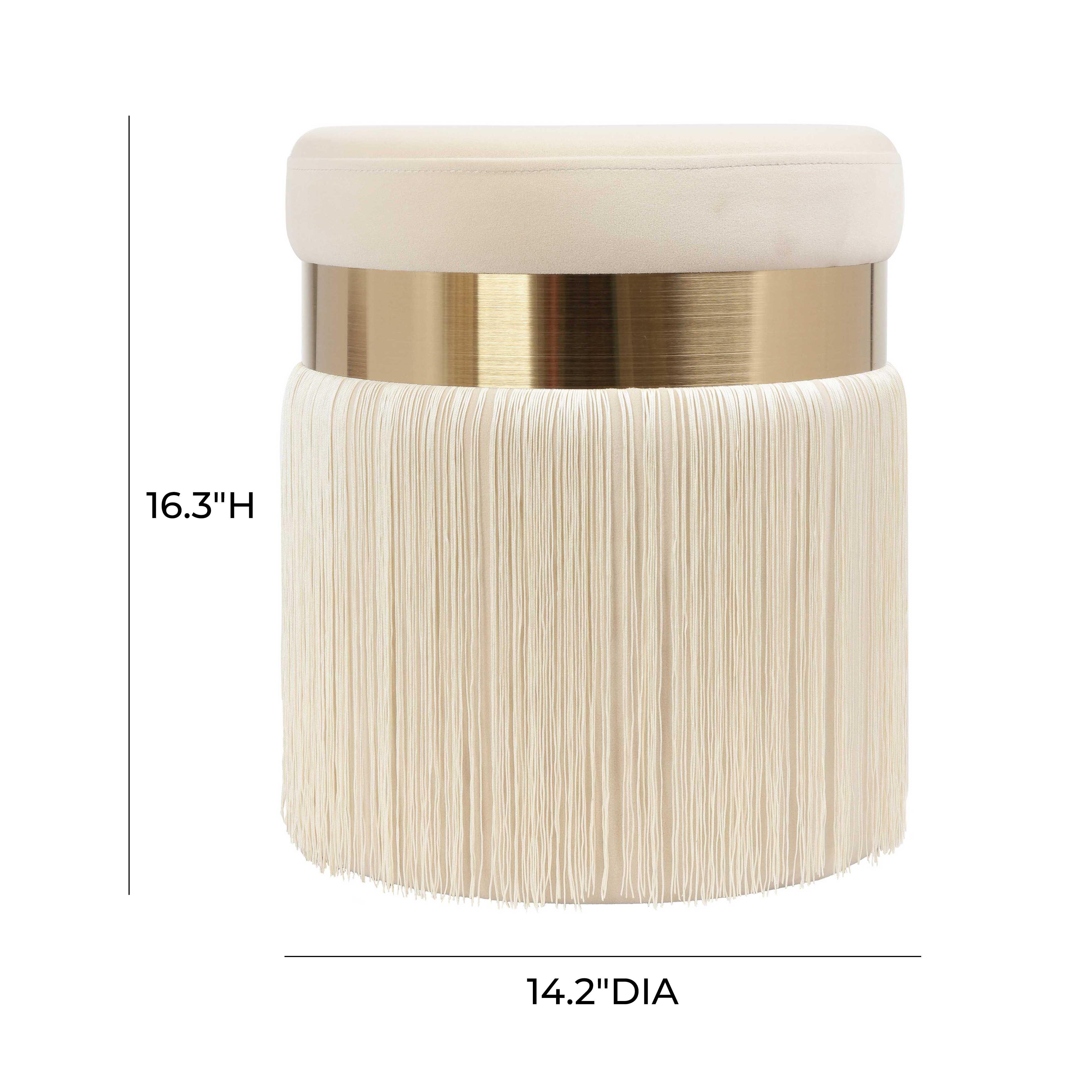 Melody Velvet Tasseled Ottoman