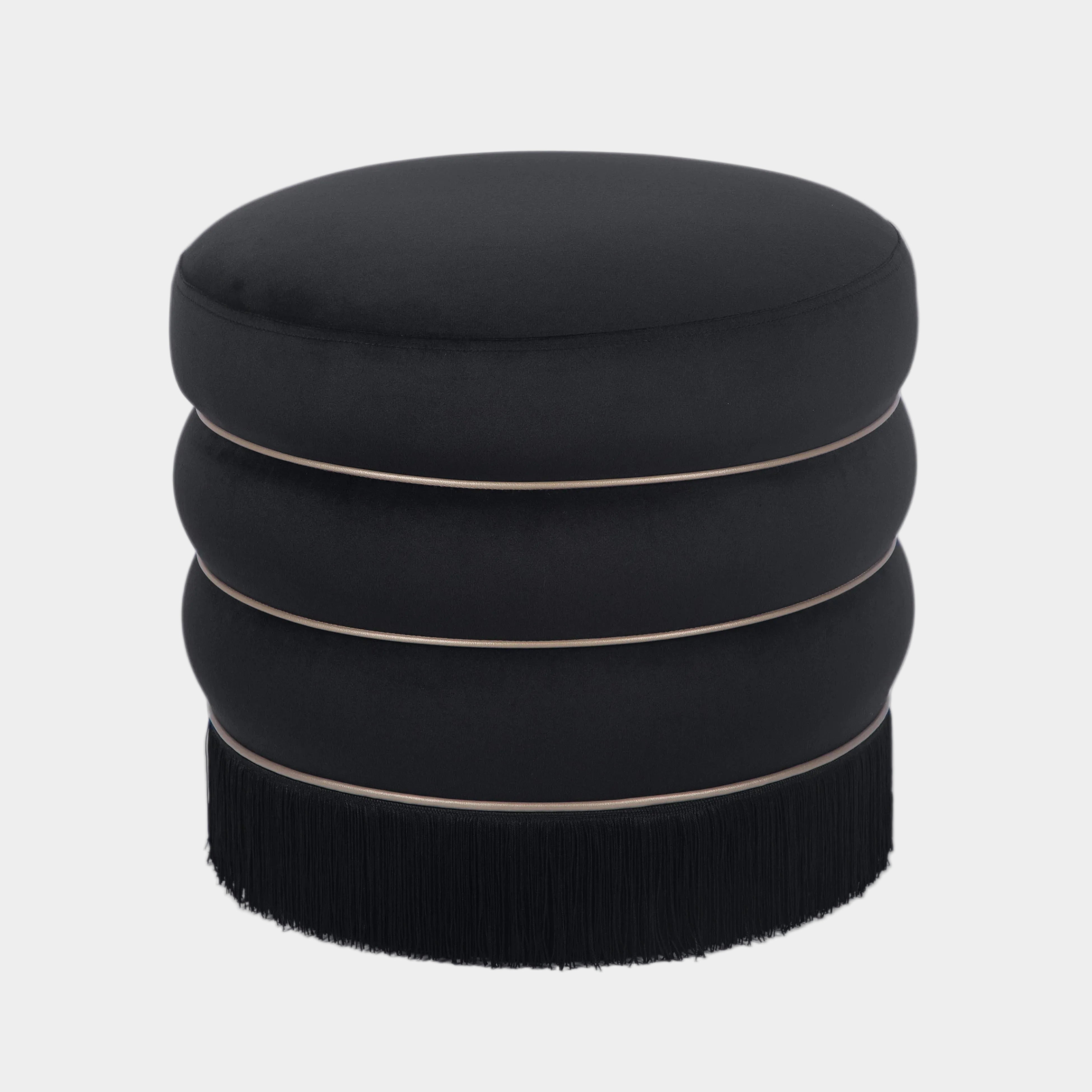 Lakka Performance Velvet Ottoman