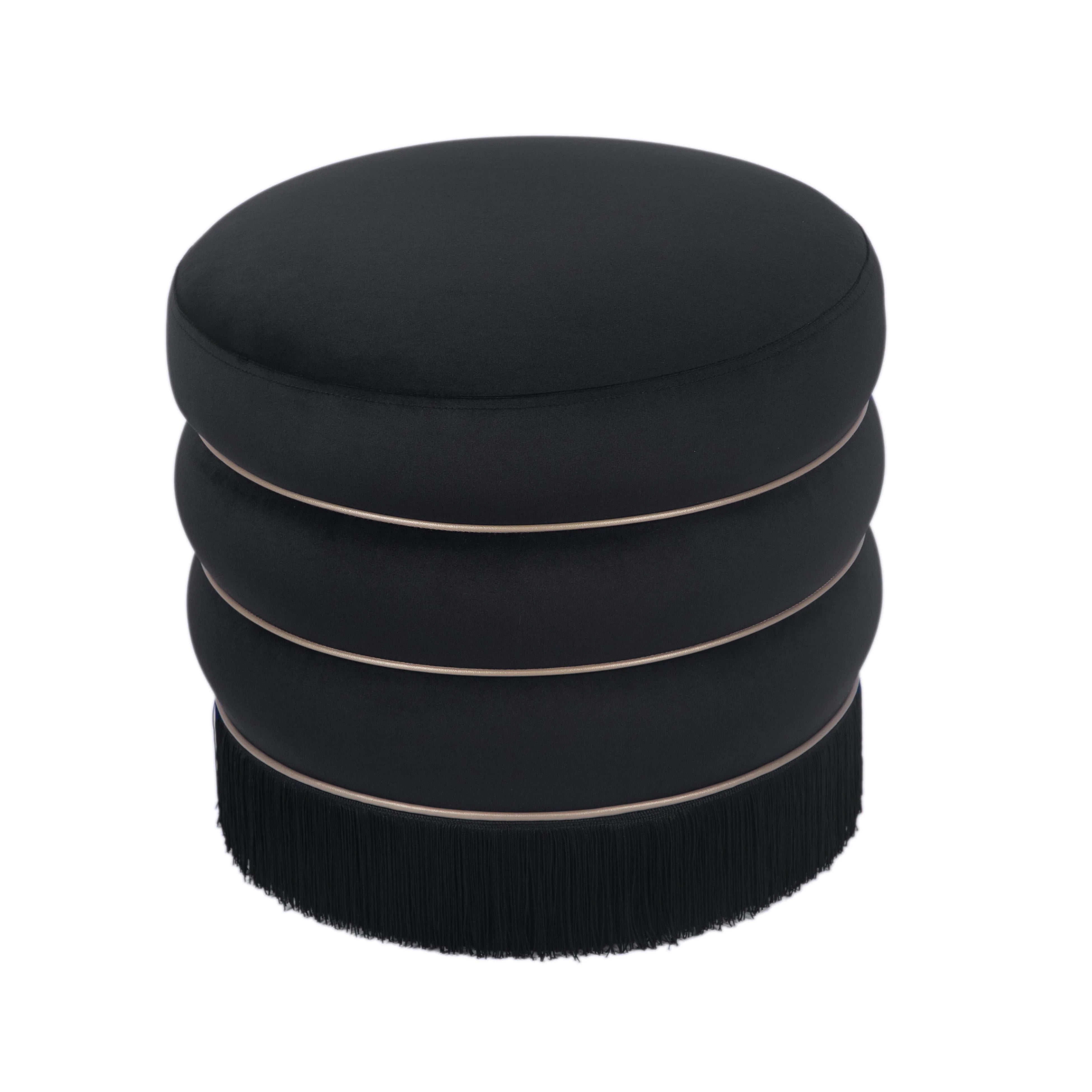 Lakka Performance Velvet Ottoman