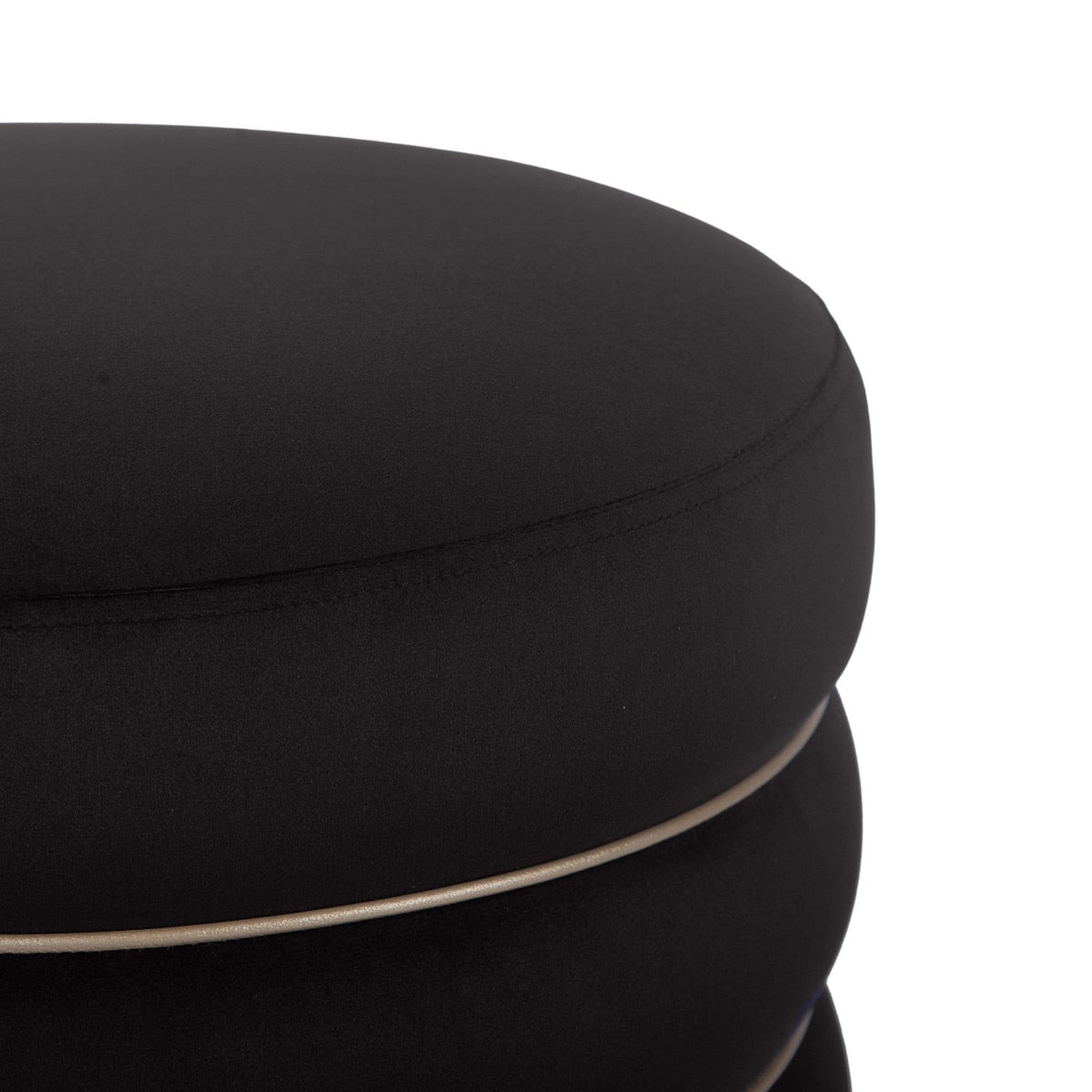 Pouf en velours noir Lakka