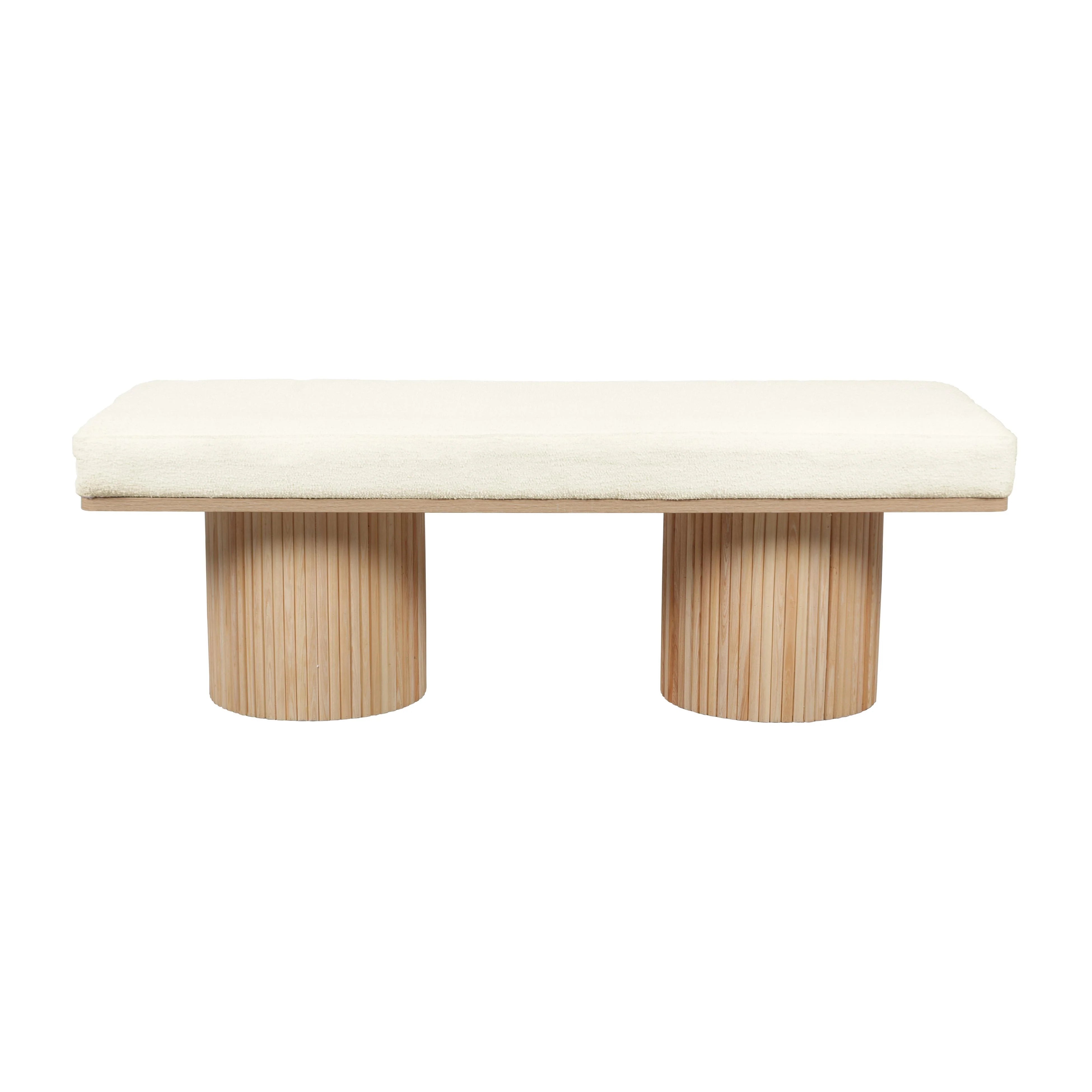 Sagano 48" White Dyed-Yarn Bench