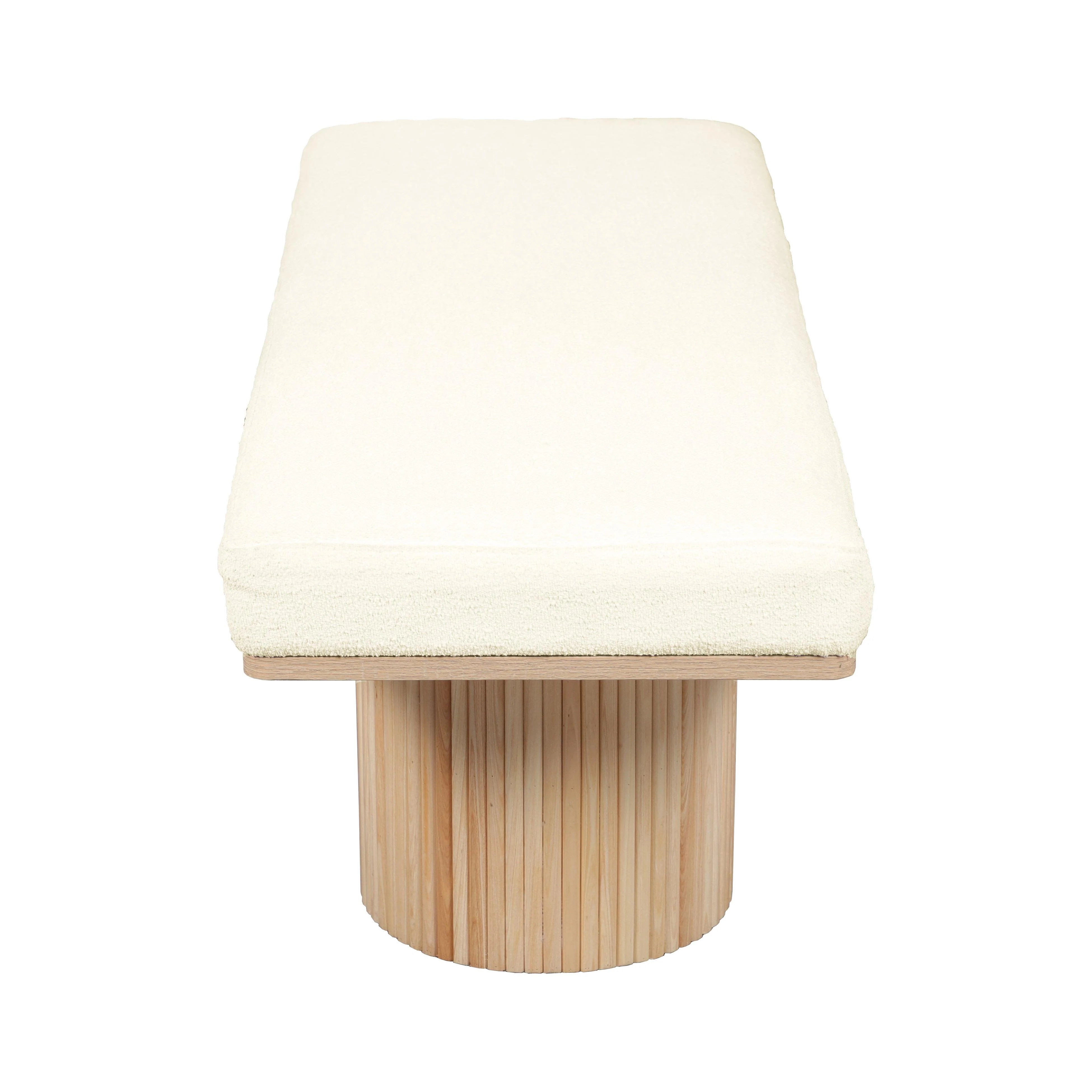 Sagano 48" White Dyed-Yarn Bench