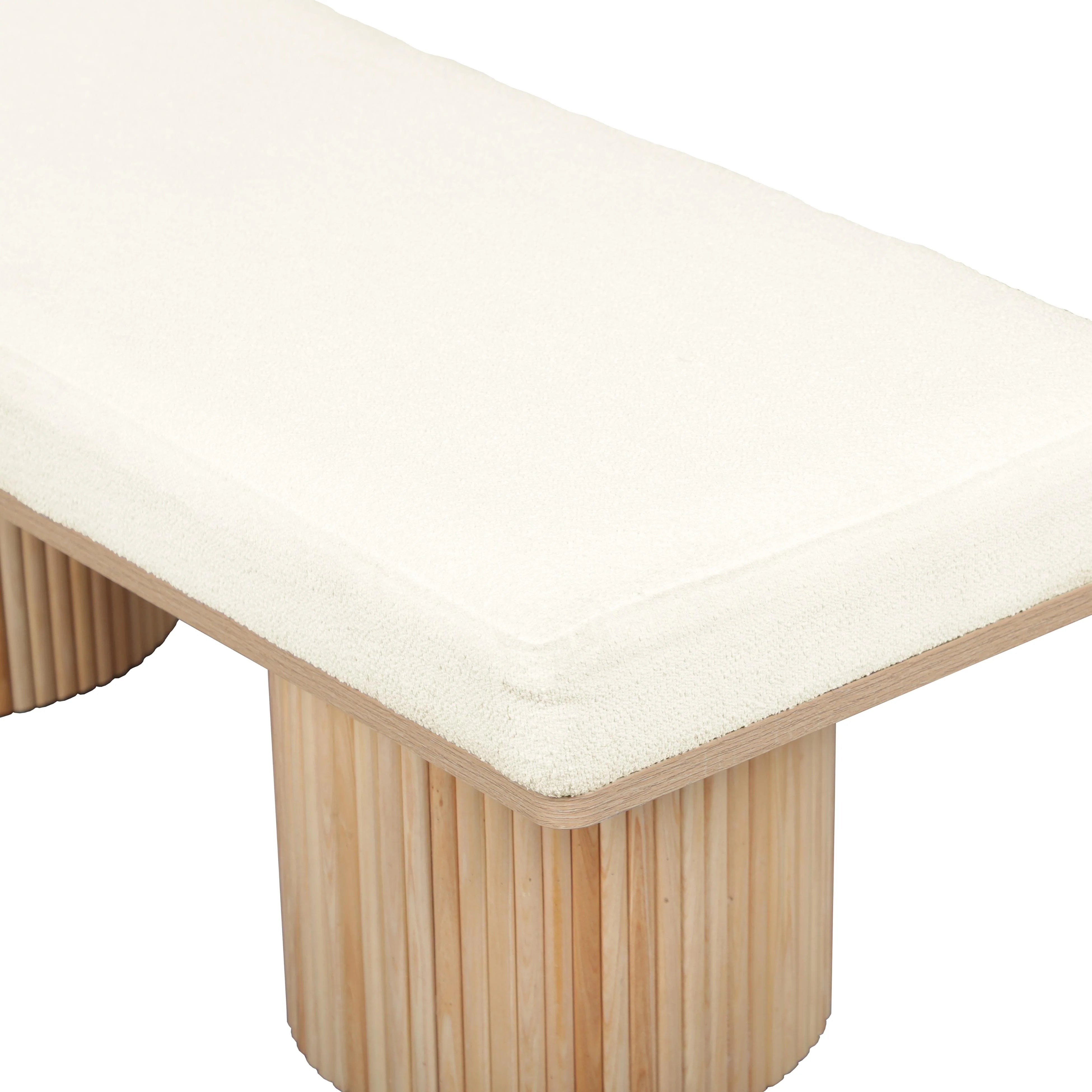 Sagano 48" White Dyed-Yarn Bench