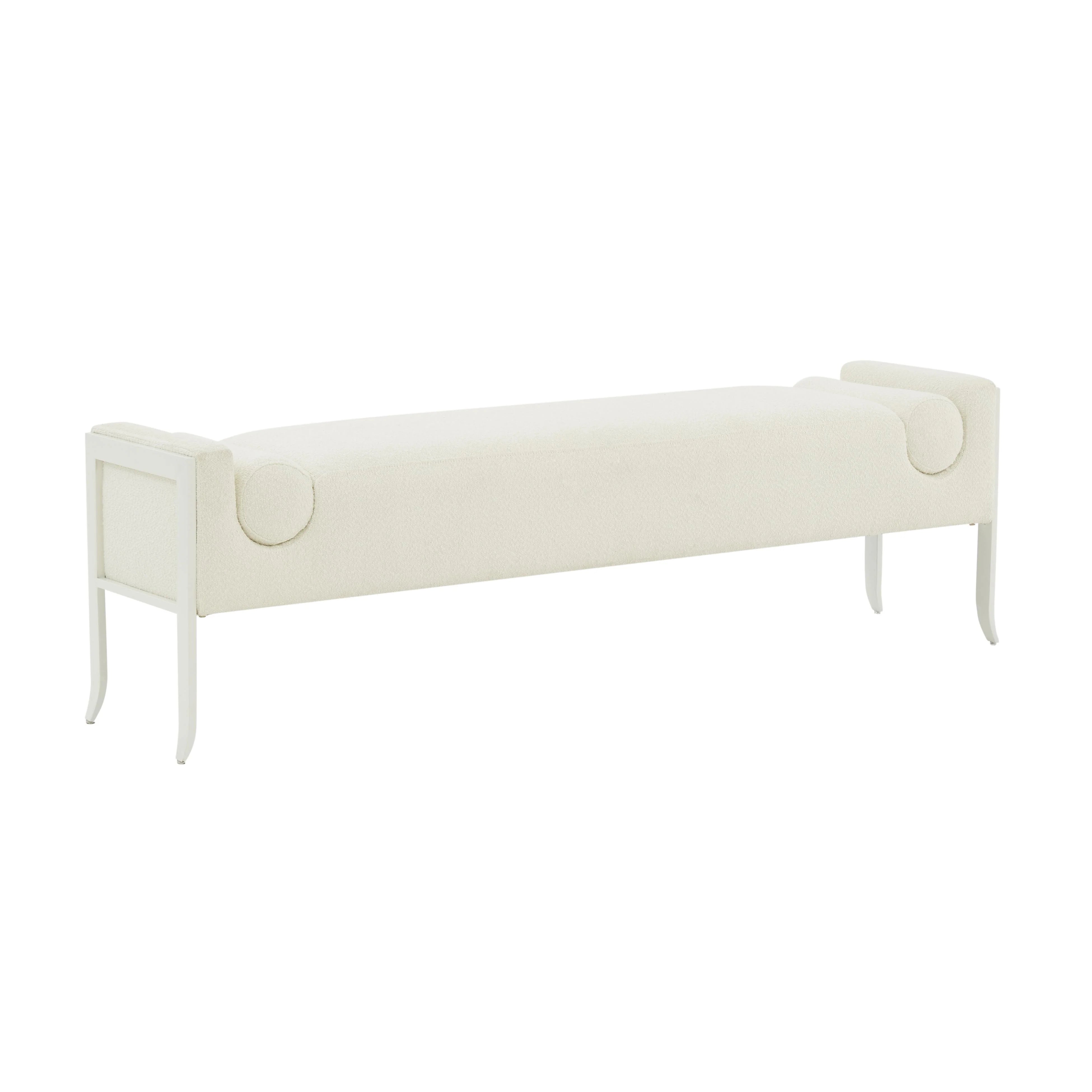 Ines 67" Cream Performance Boucle Bench