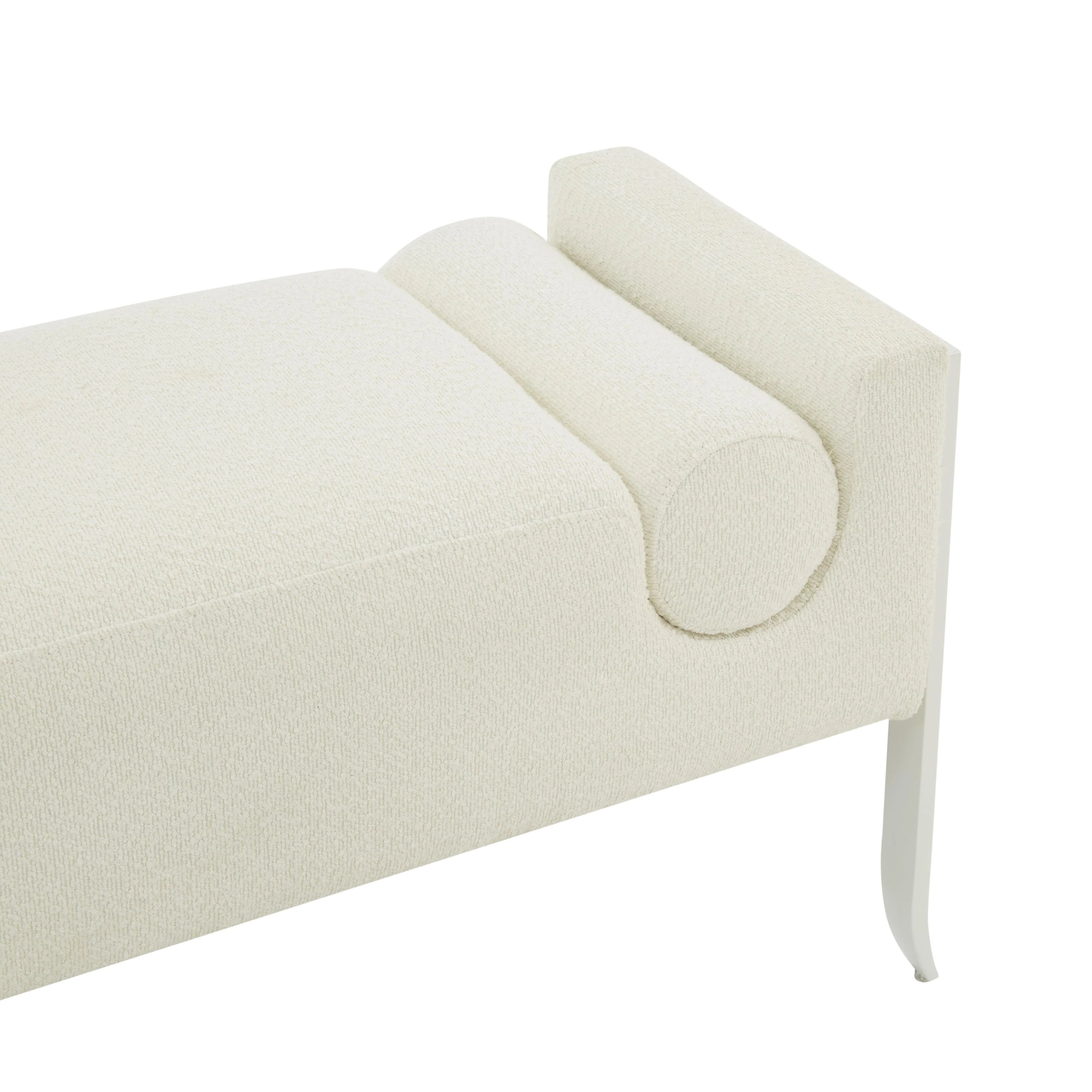Ines 67" Cream Performance Boucle Bench