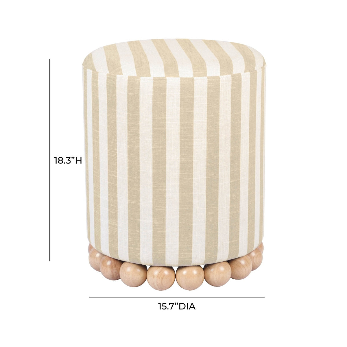 Dex Striped Linen Ottomans