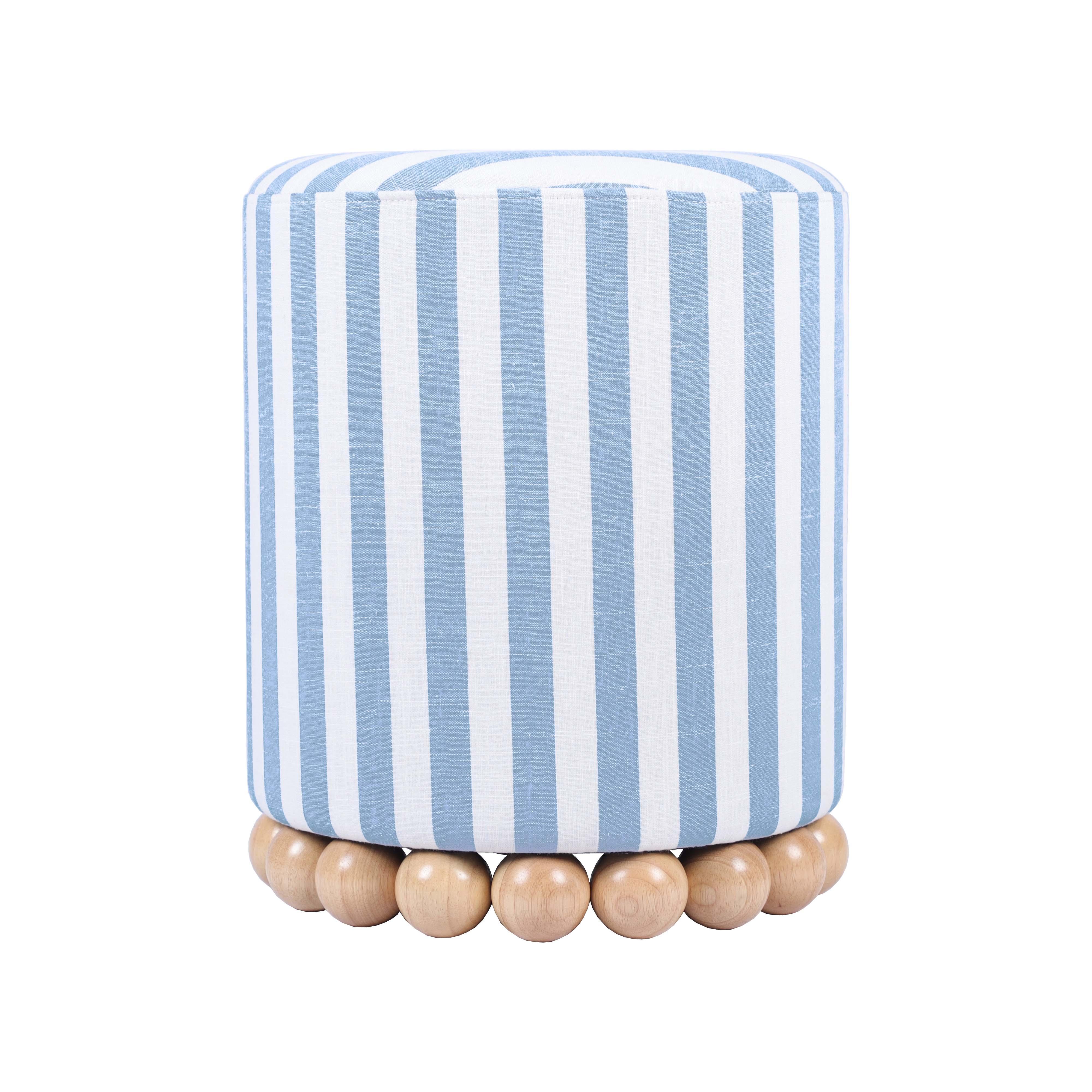 Dex Striped Linen Ottomans
