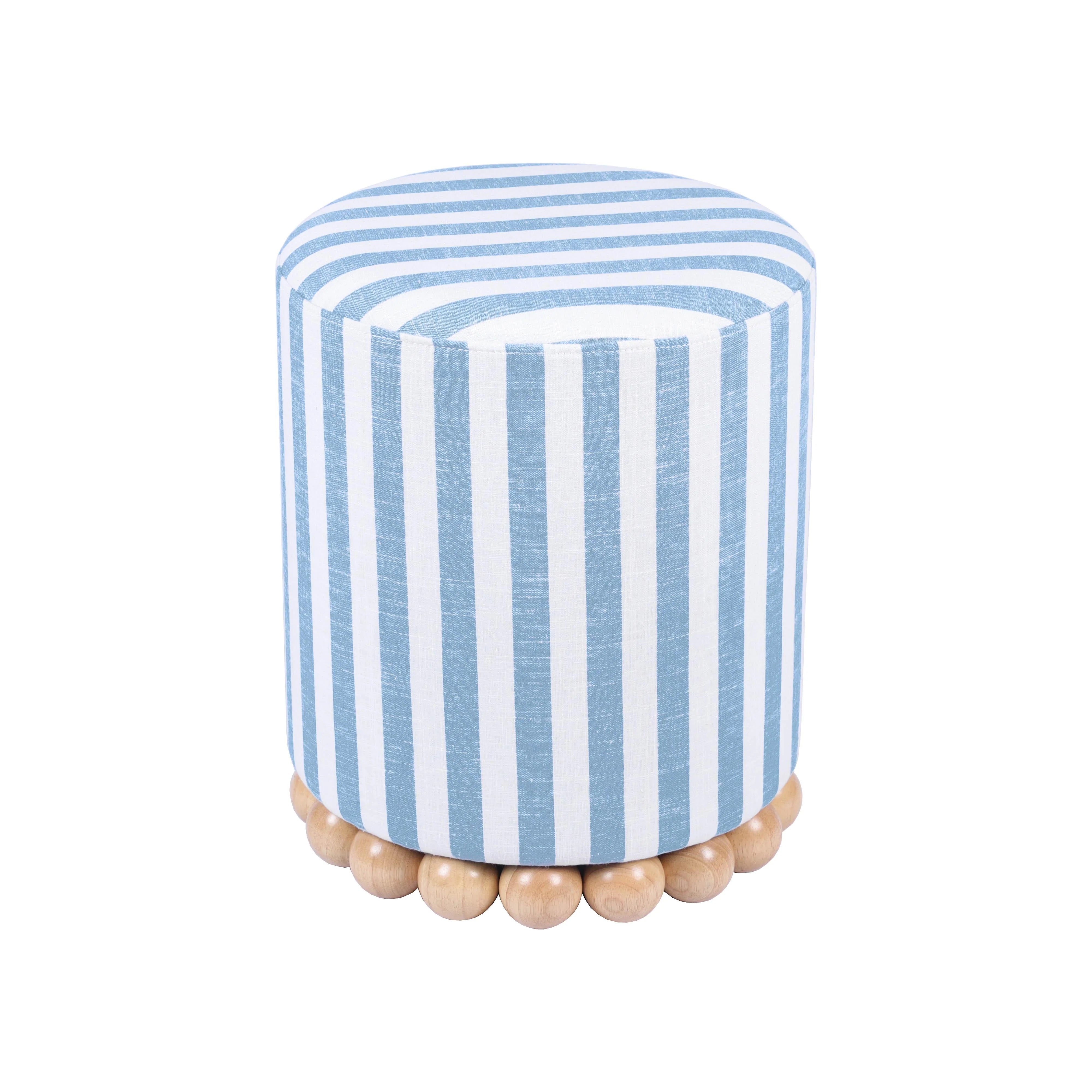 Dex Striped Linen Ottomans