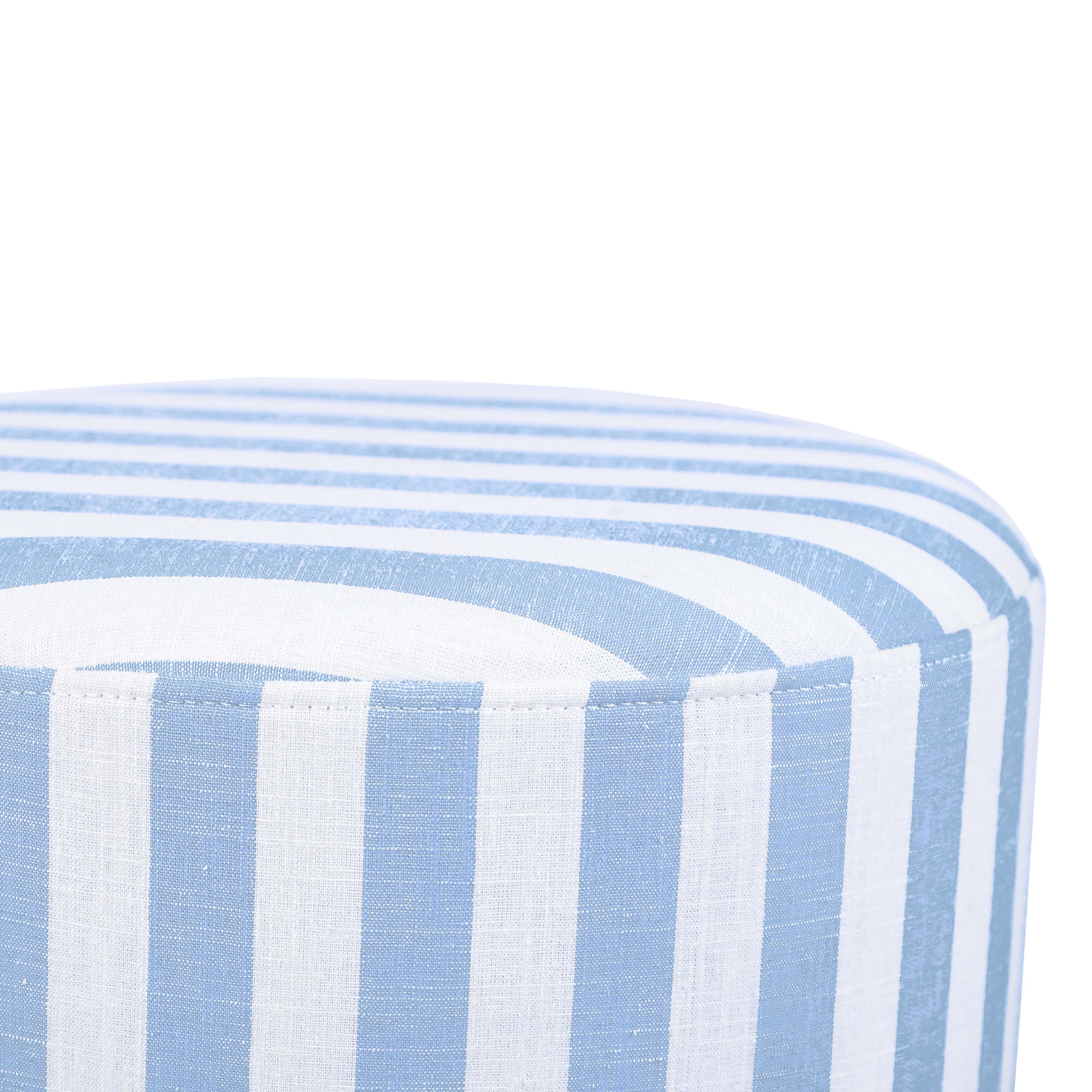 Dex Striped Linen Ottomans