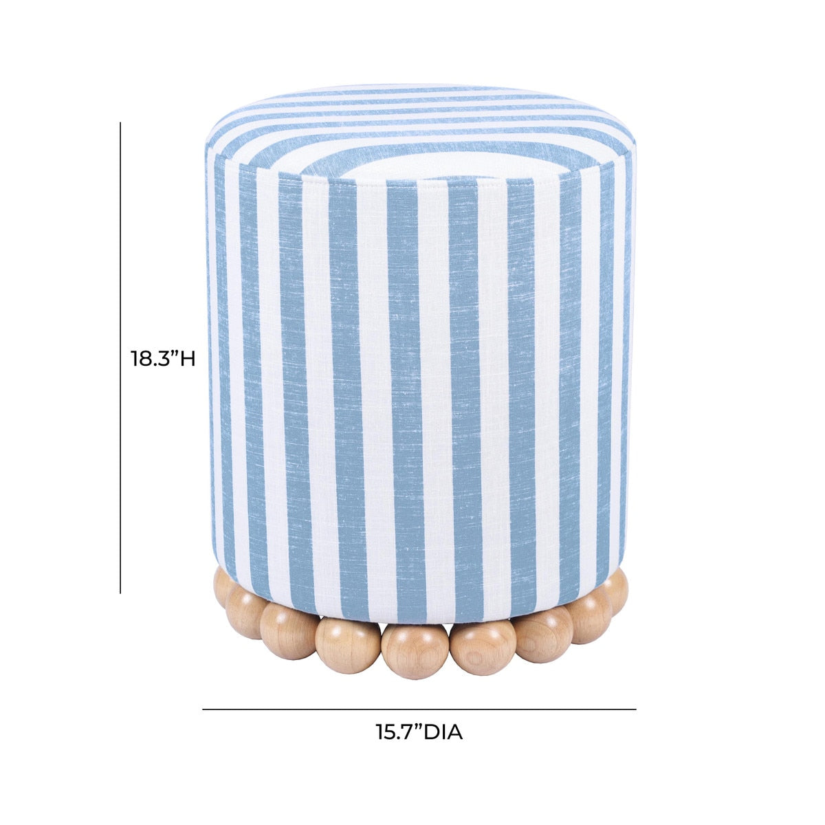 Dex Striped Linen Ottomans
