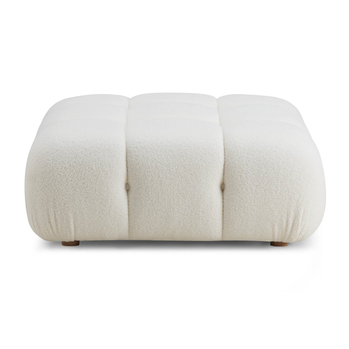 Pouf modulaire en peau de mouton vegan Calliope Cream