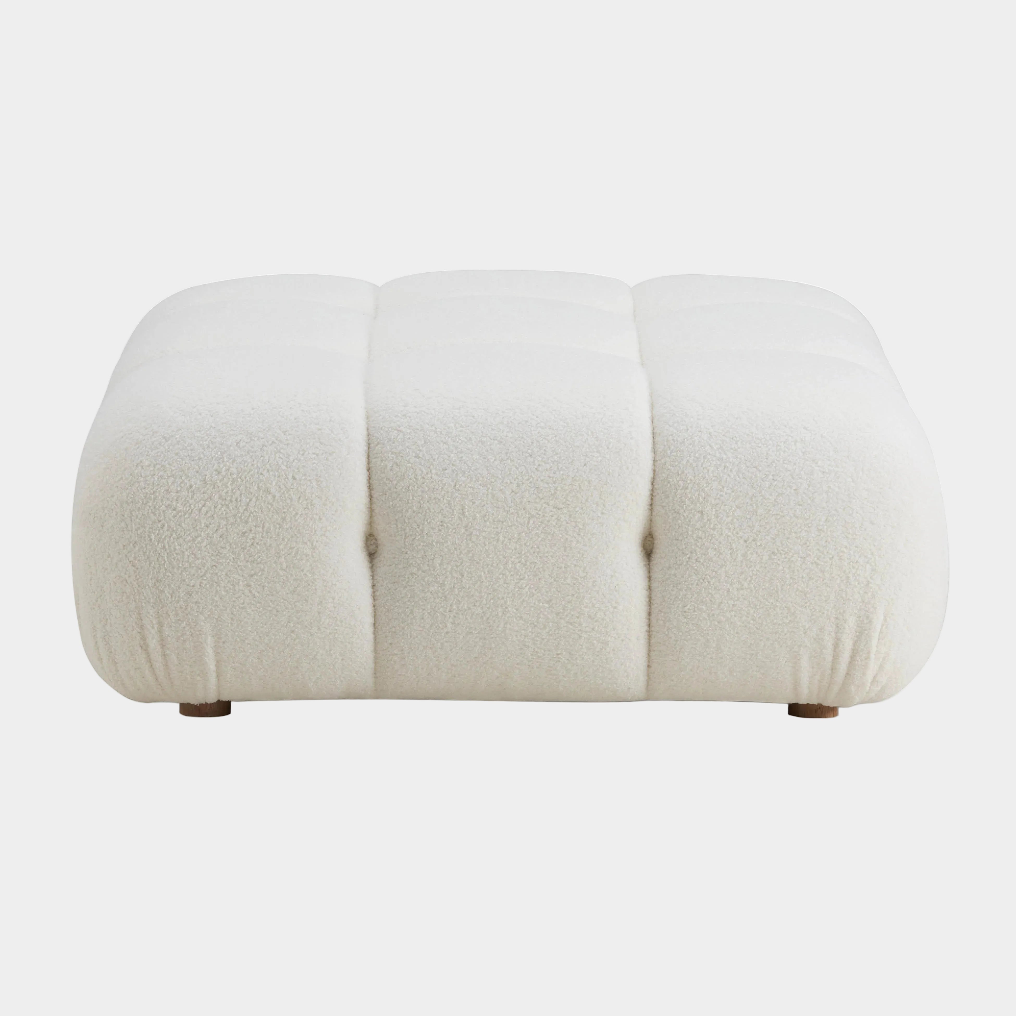 Calliope Cream Vegan Shearling Modular Ottoman