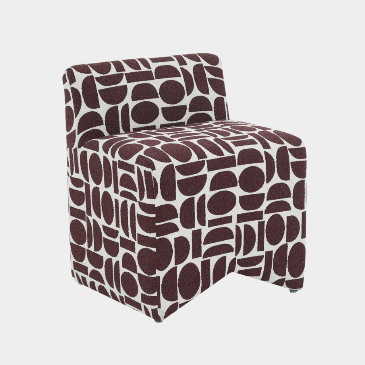 Tabouret Pippa Merlot en tissage jacquard géométrique