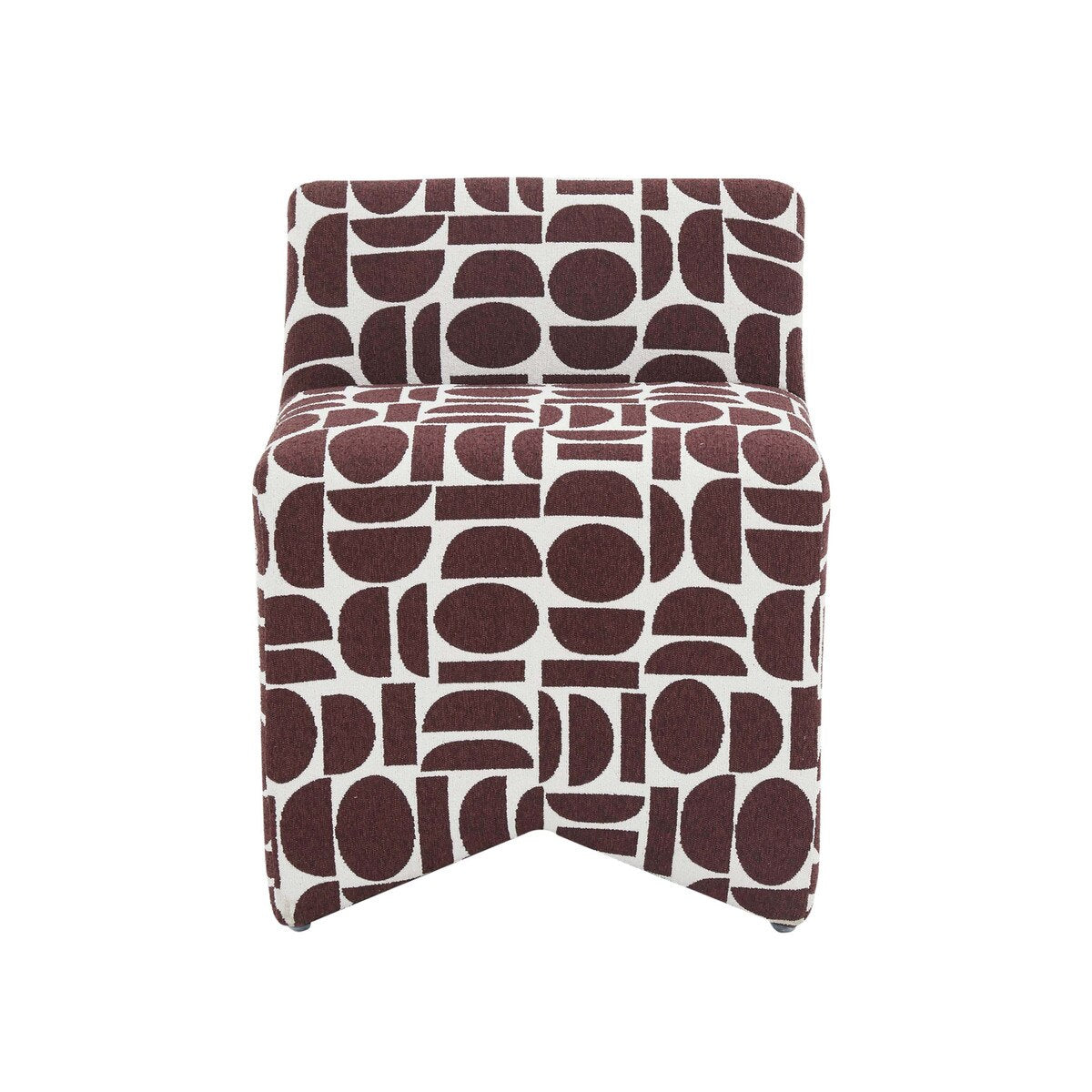 Tabouret Pippa Merlot en tissage jacquard géométrique
