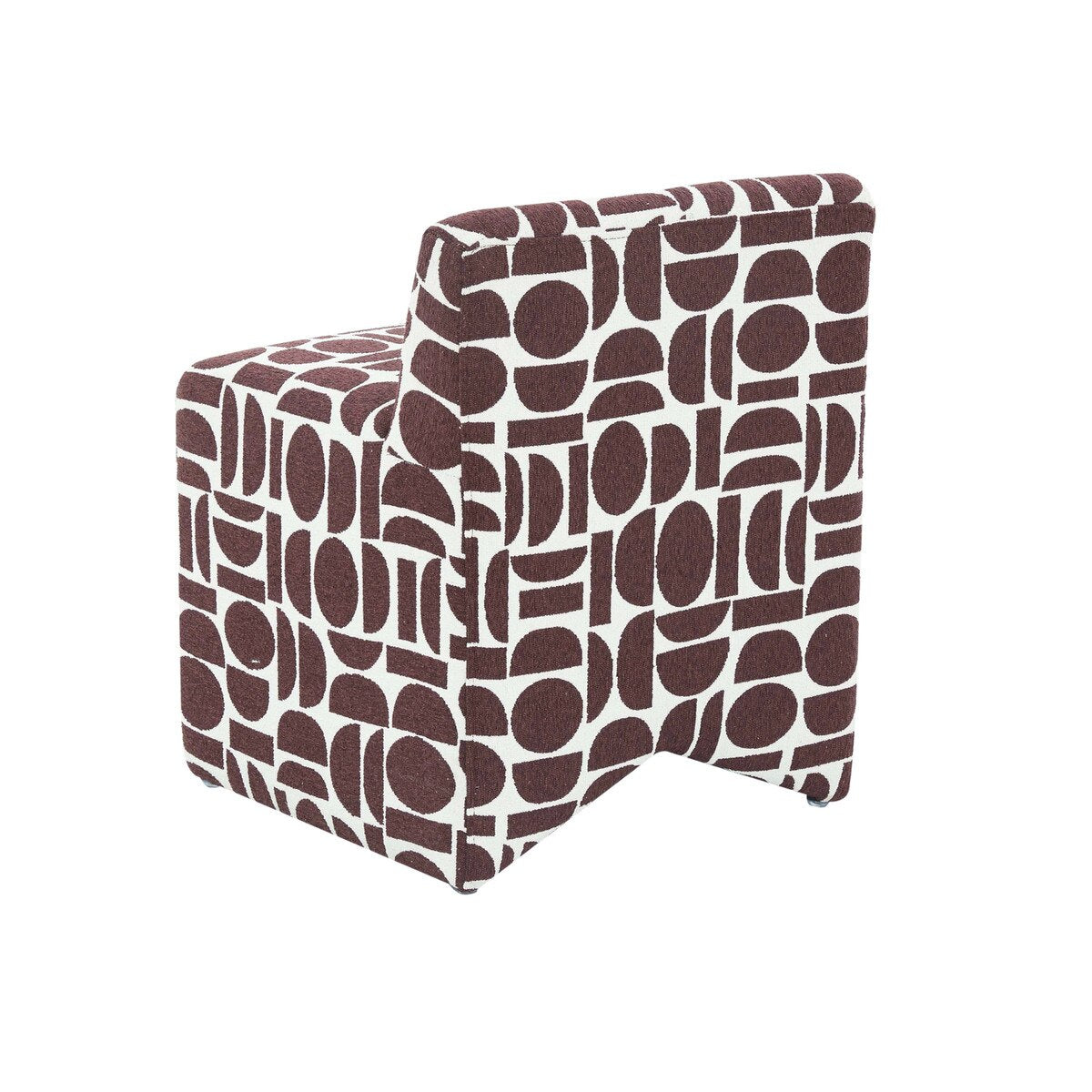 Tabouret Pippa Merlot en tissage jacquard géométrique