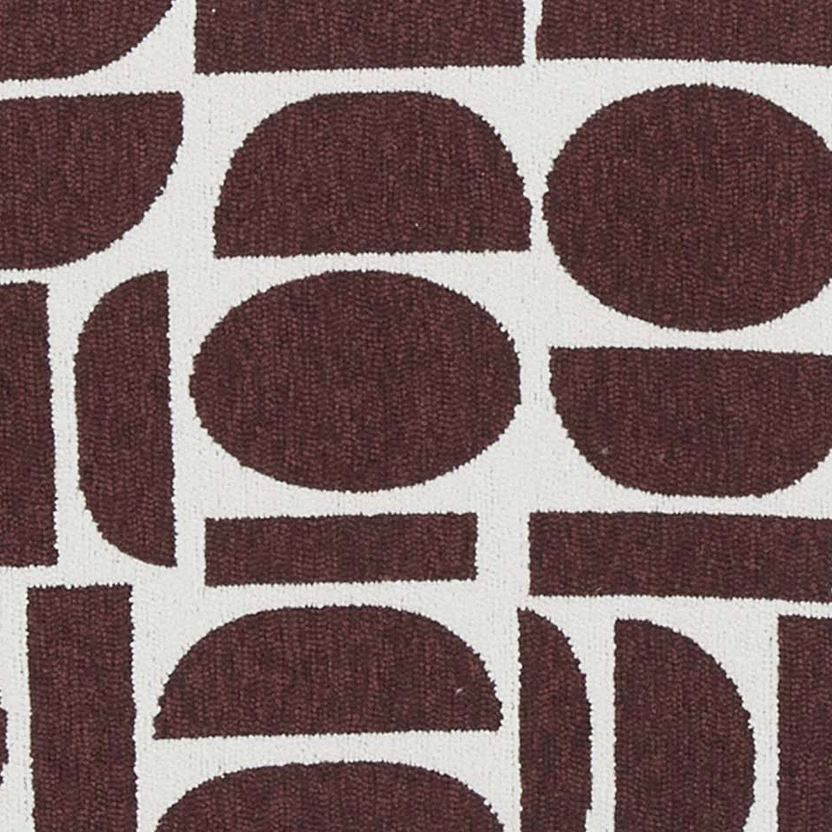 Tabouret Pippa Merlot en tissage jacquard géométrique