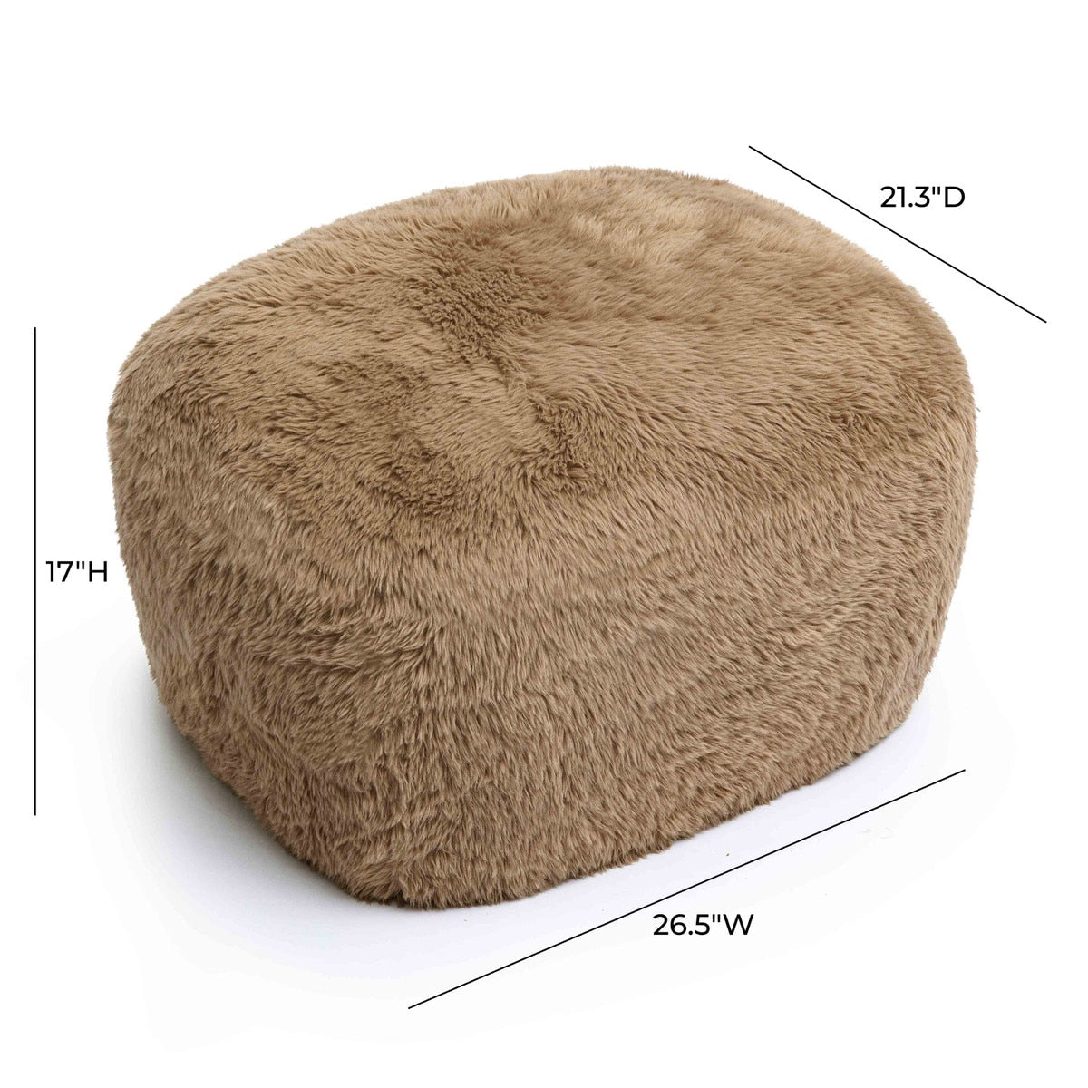 Pouf Britt en peau de mouton végétalienne