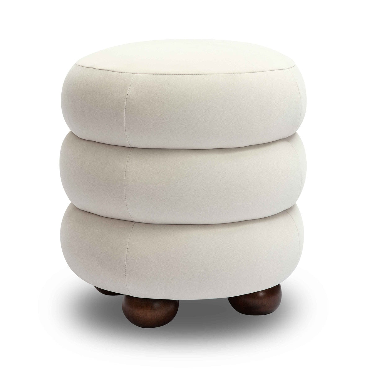 Pouf en velours Stefanie