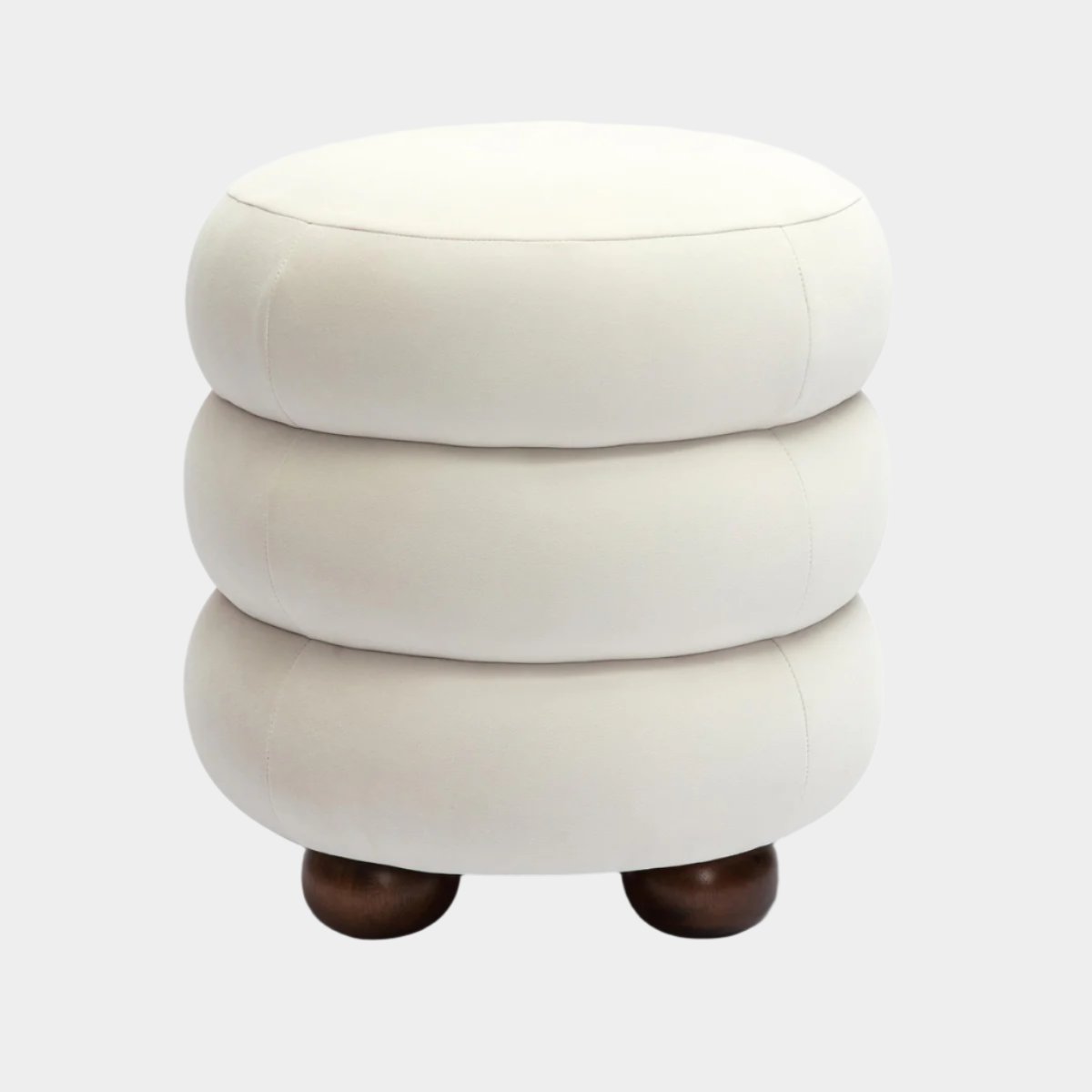 Pouf en velours Stefanie