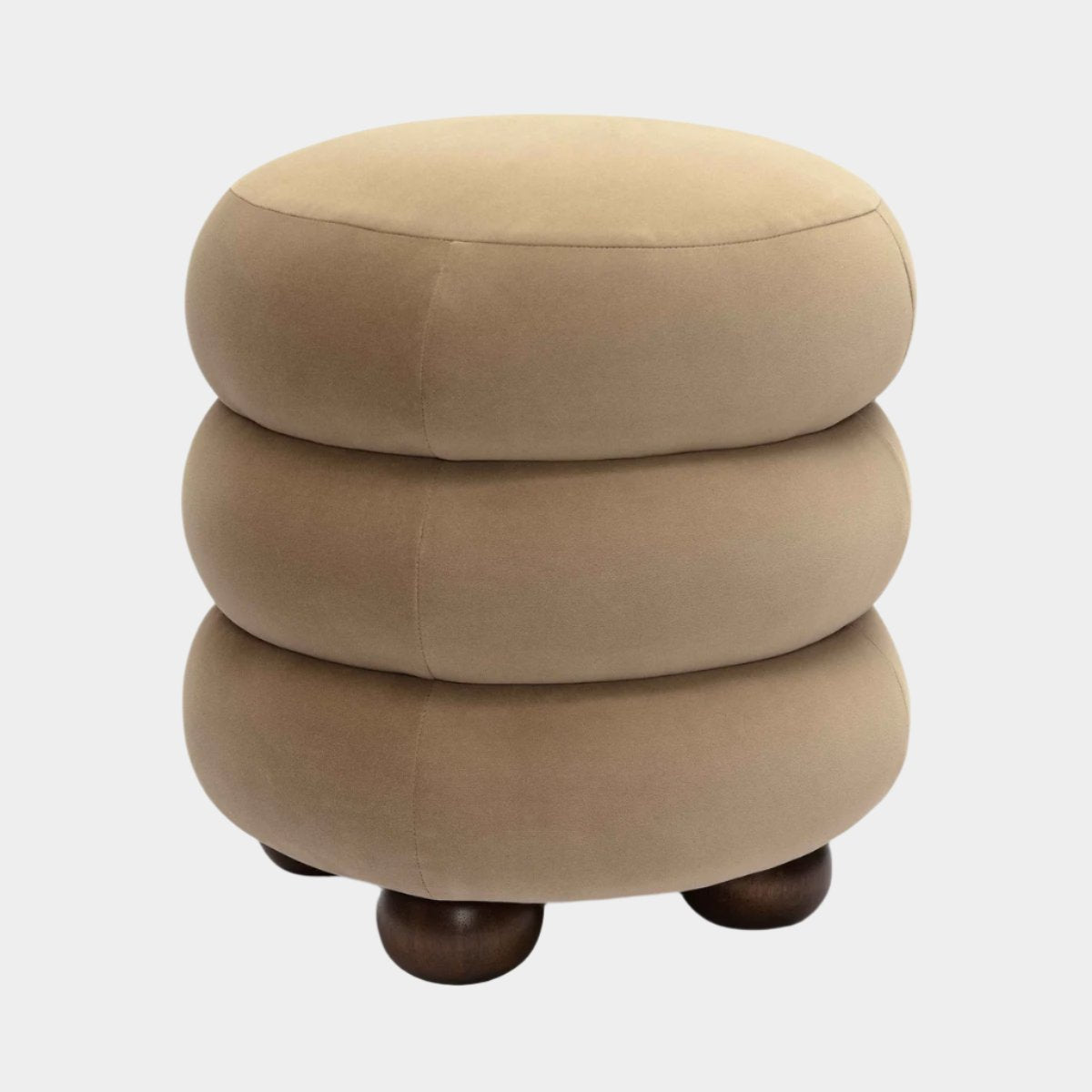 Pouf en velours Stefanie