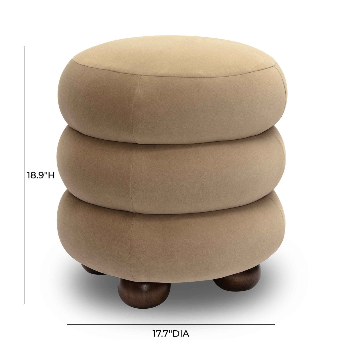 Pouf en velours Stefanie