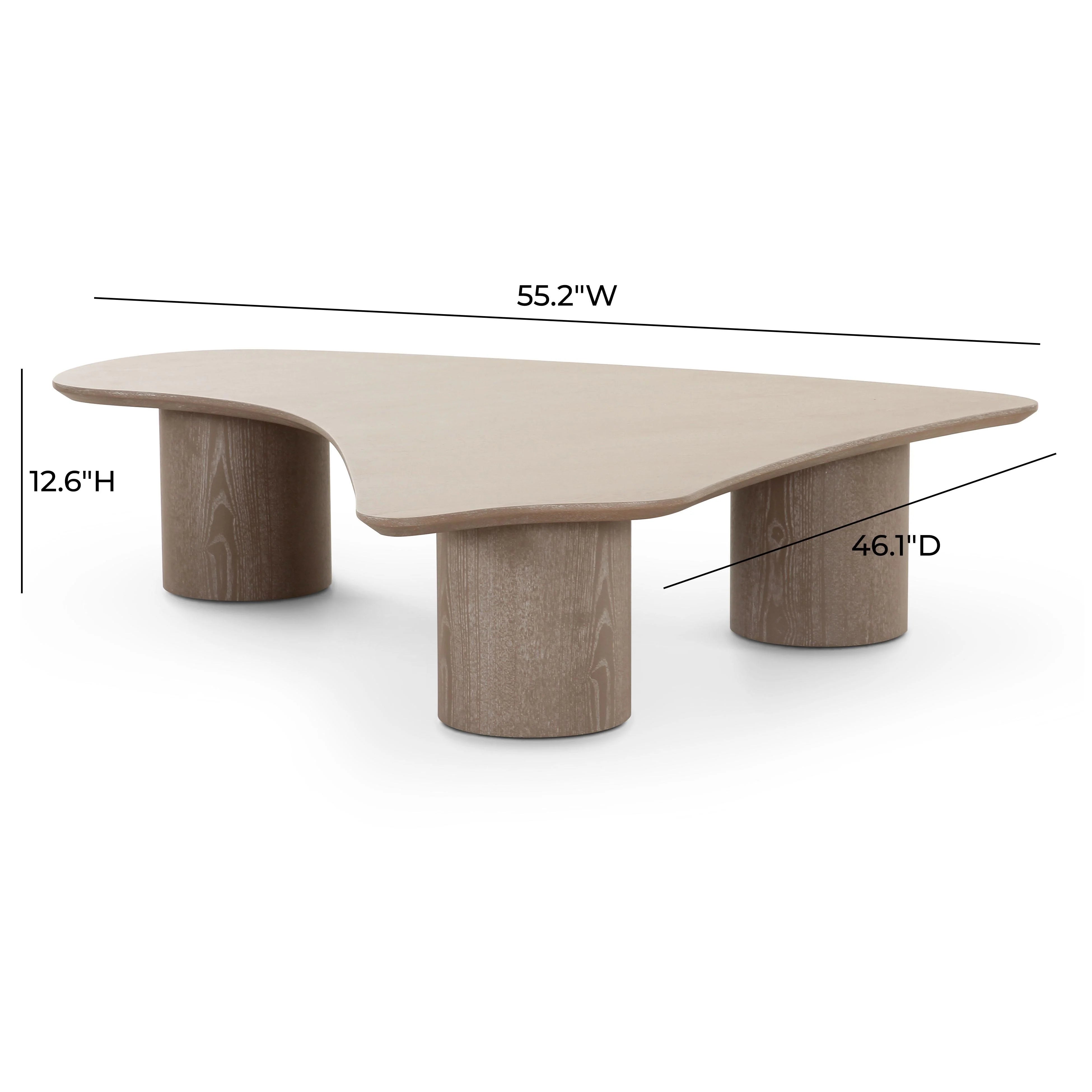Rhema 55" Washed Ash Organic Low Coffee Table