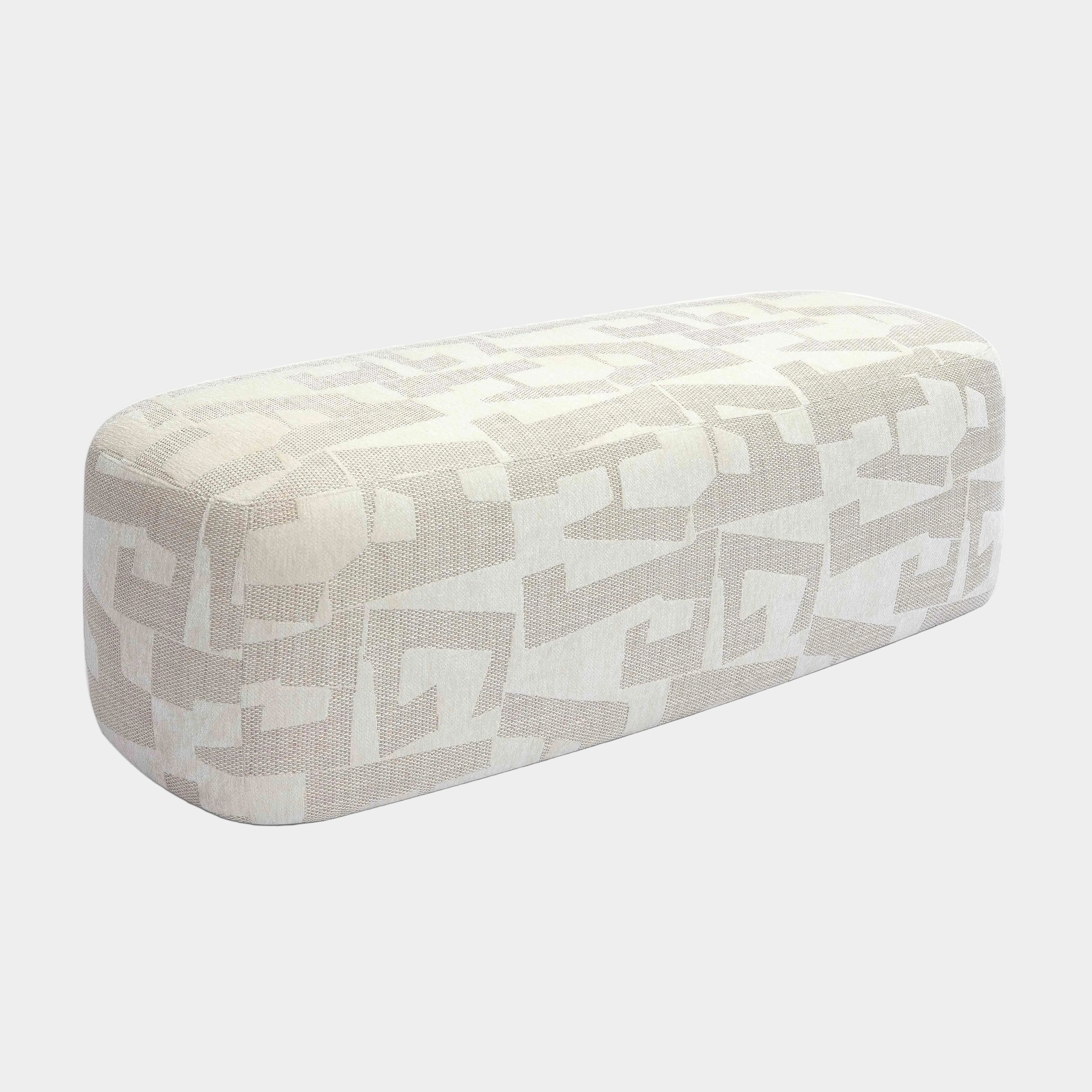 Graceland 54" Cream Performance Jacquard Bench