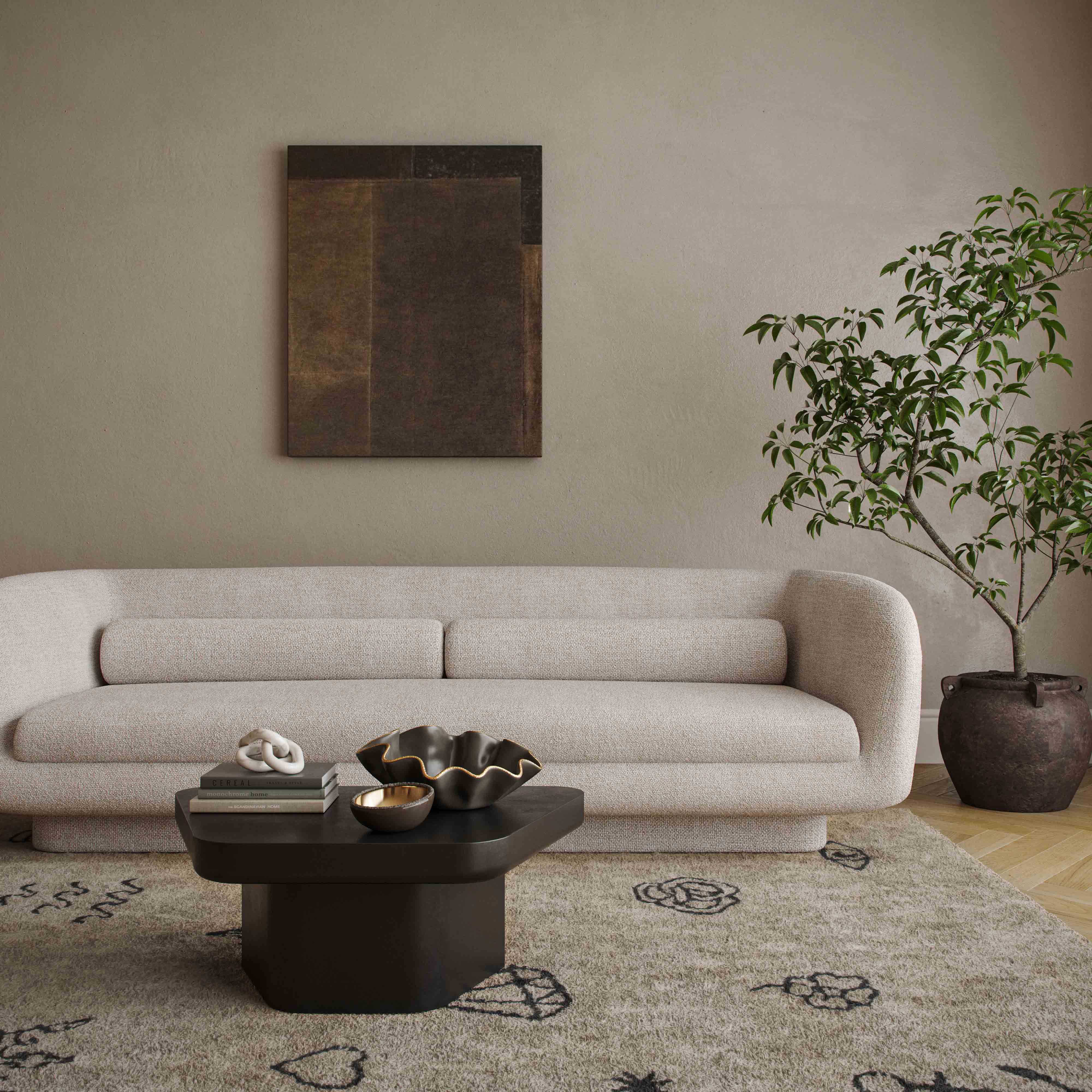 Yoko Black Coffee Table (31.5"-38.6")