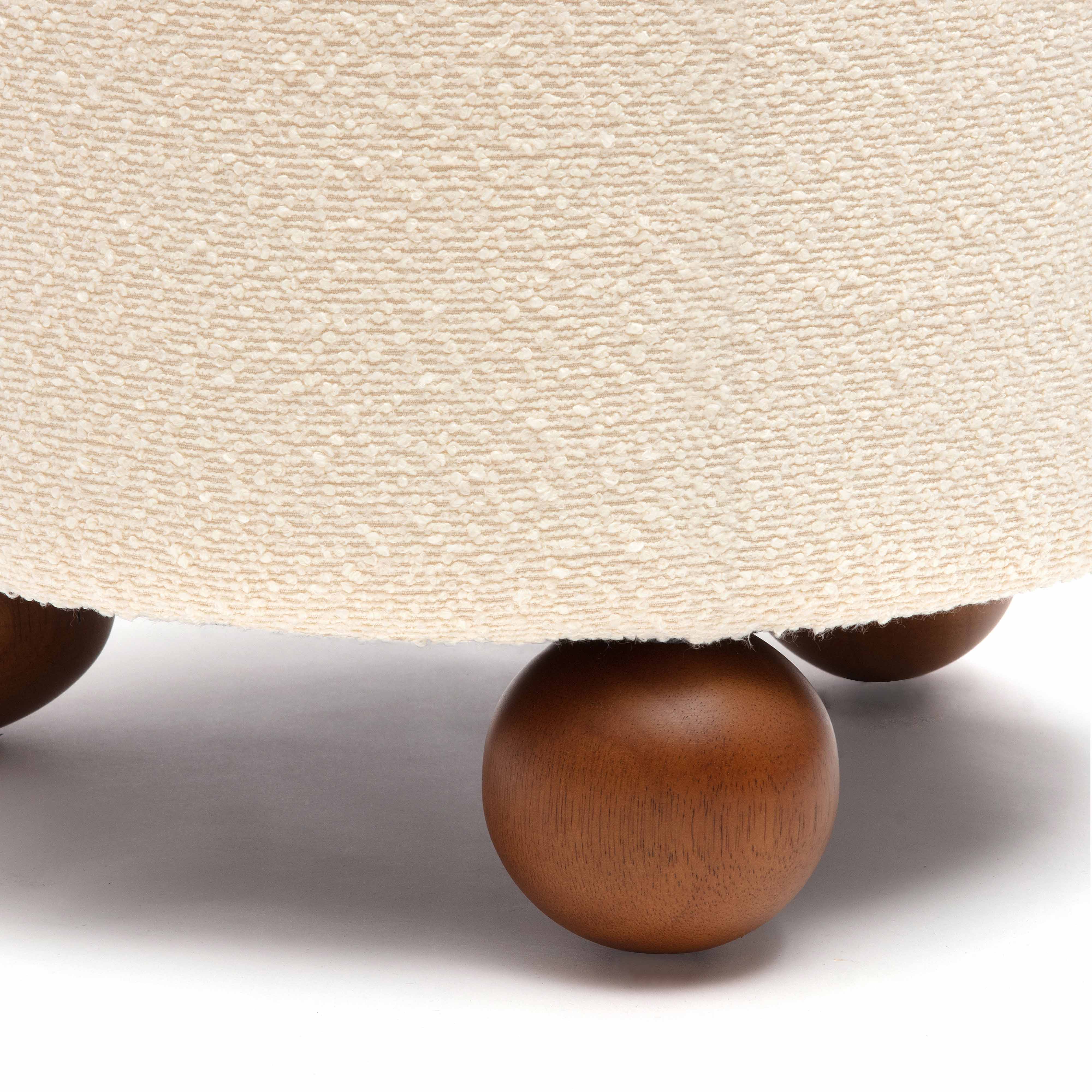 Jaine Chocolate Brown Boucle Stool