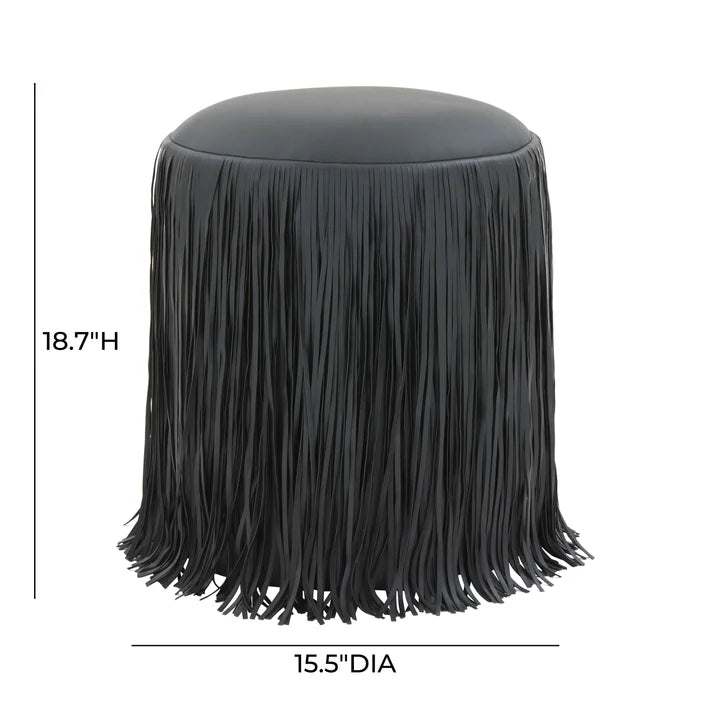Shag Me Performance Vegan Leather Ottoman