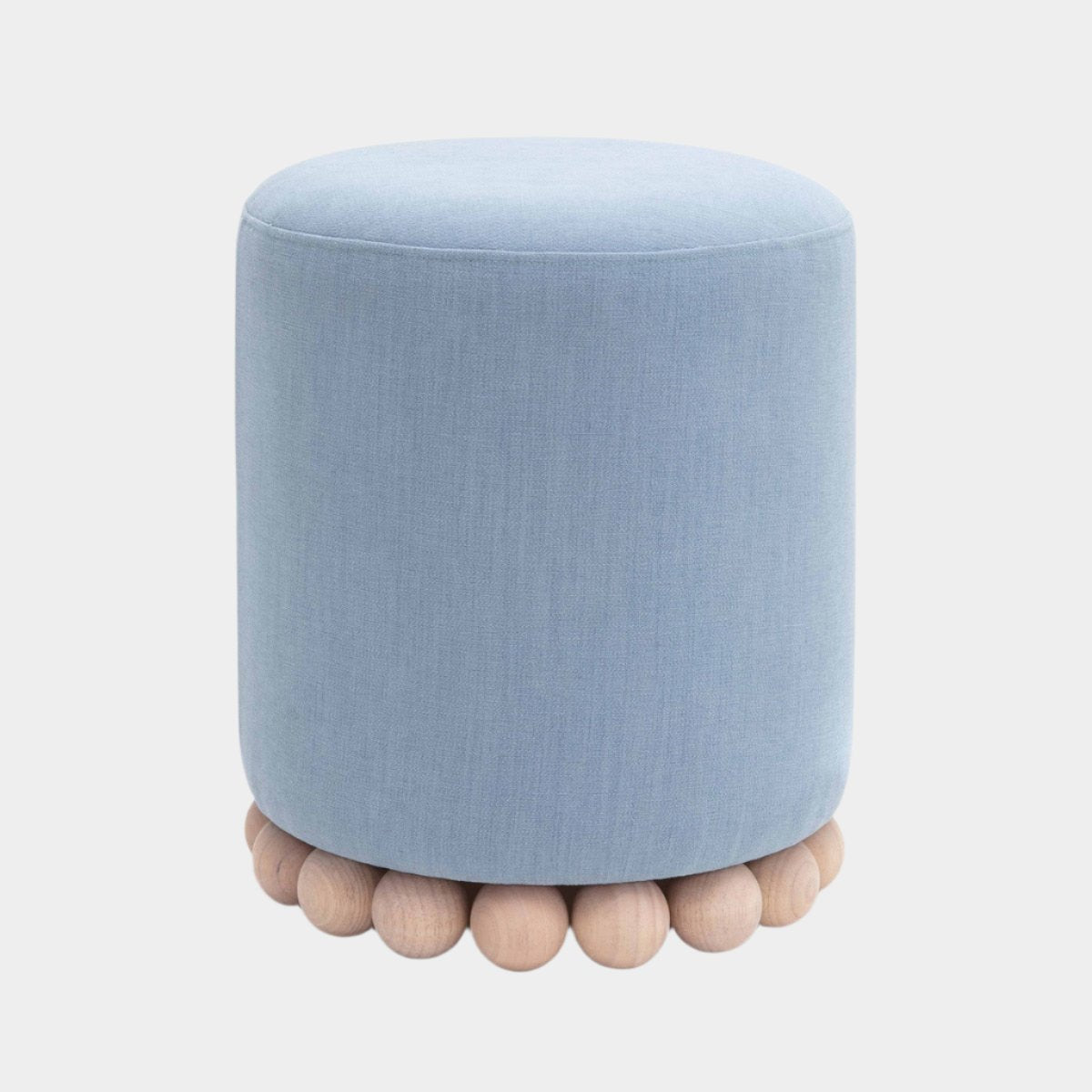Pouf en tissu recyclé bleu délavé Dex