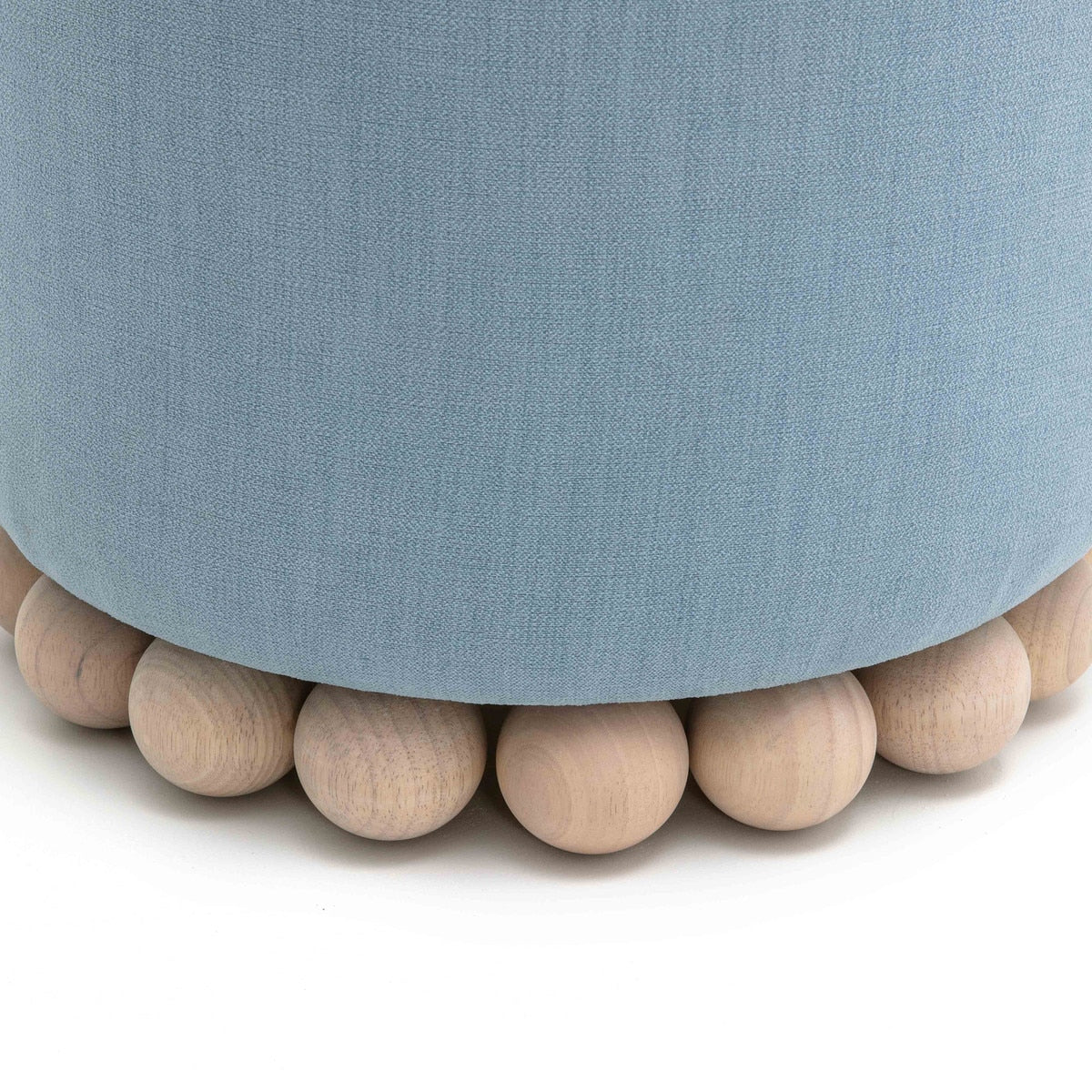 Pouf en tissu recyclé bleu délavé Dex