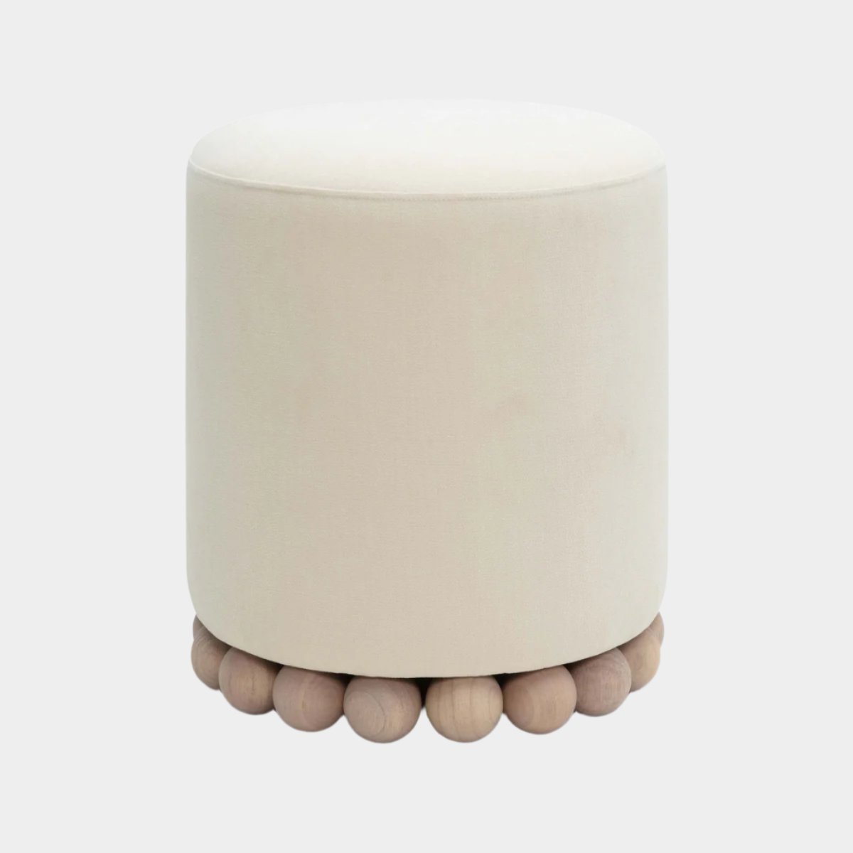 Pouf en tissu recyclé Dex Cream