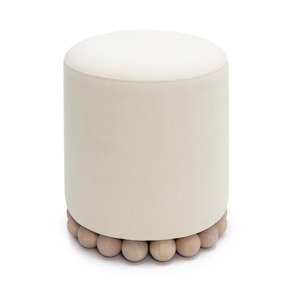 Pouf en tissu recyclé Dex Cream