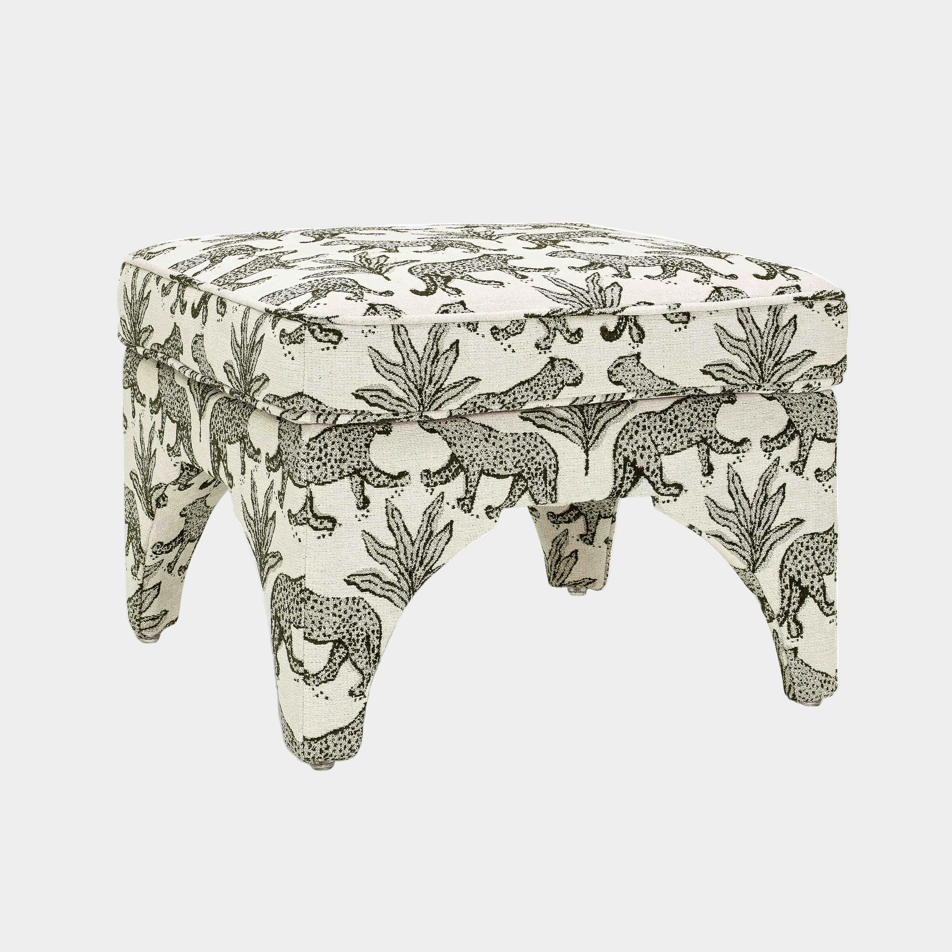Raji Leopard Jacquard Ottoman