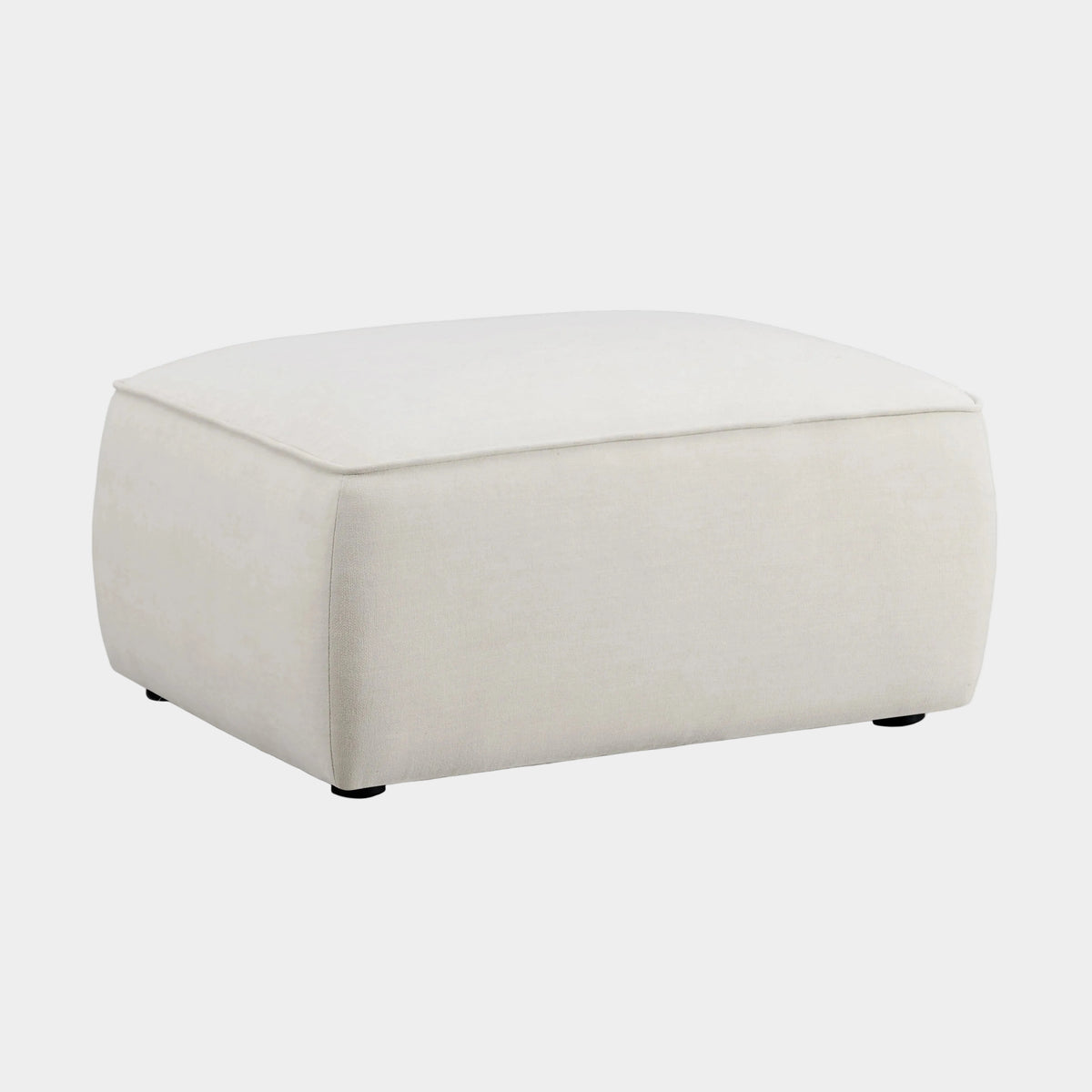 Travie Sand Upcycled Performance Linen Ottoman