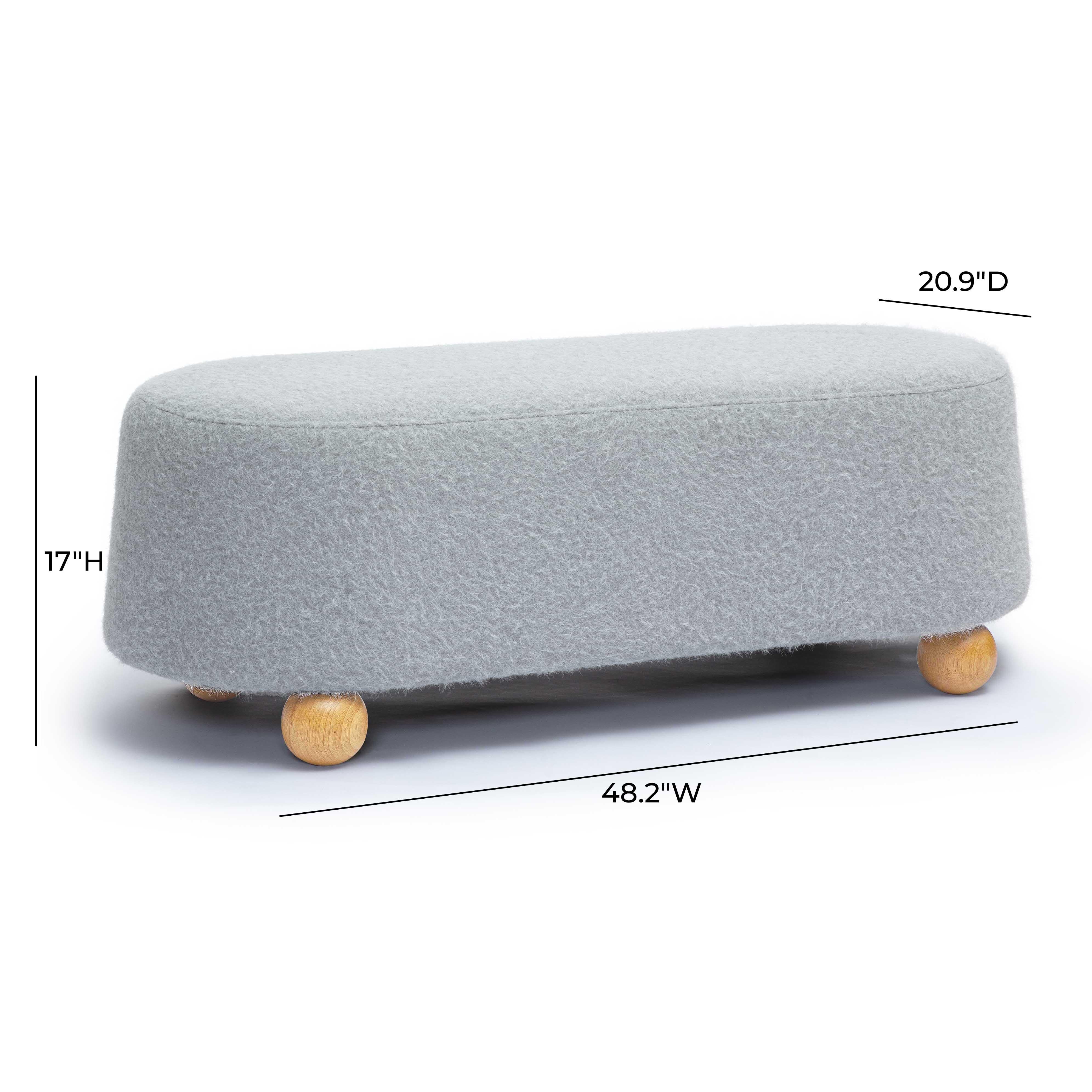 Jaine 48" Contract-Grade Faux Mohair Large Ottoman