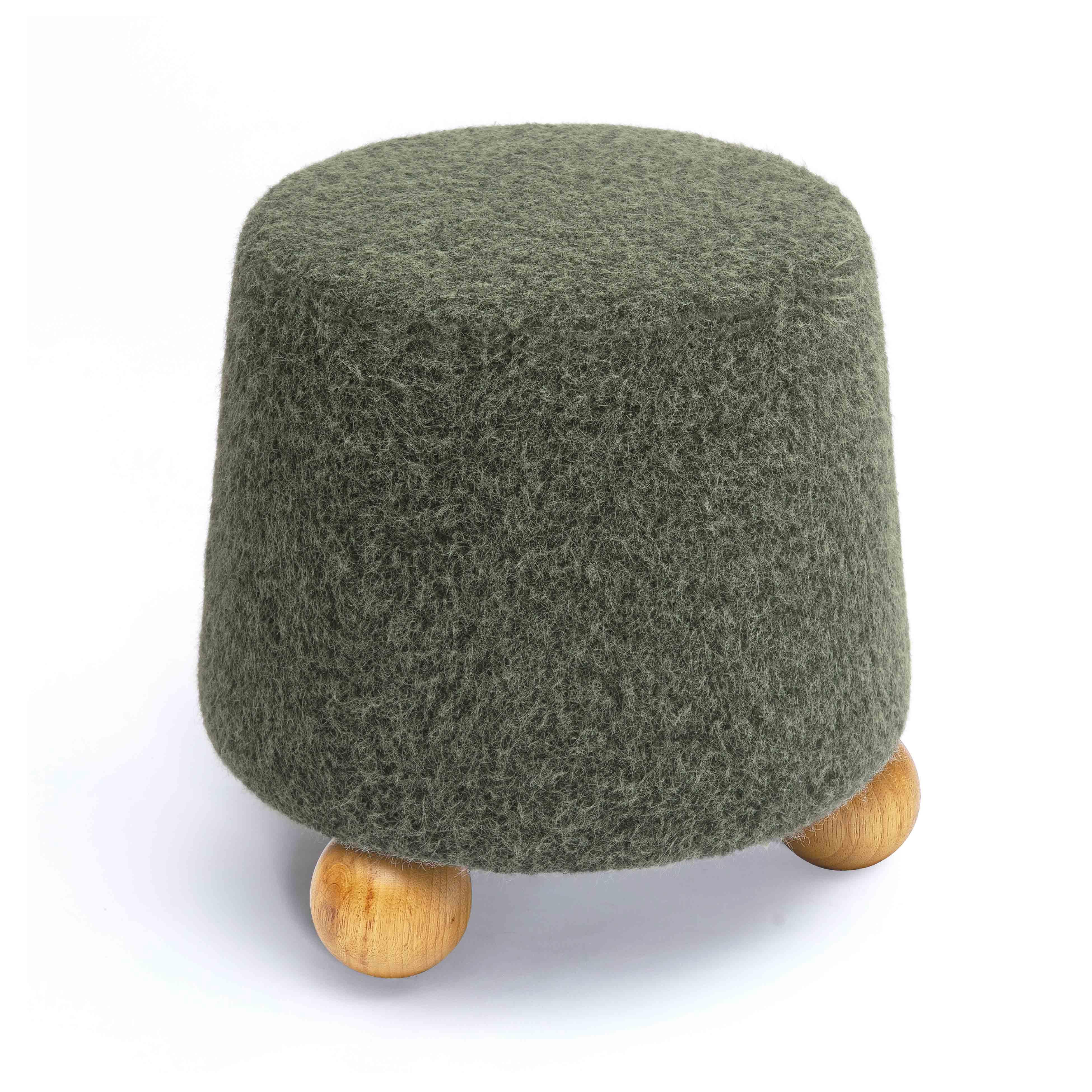 Jaine Contract-Grade Faux Mohair Ottoman