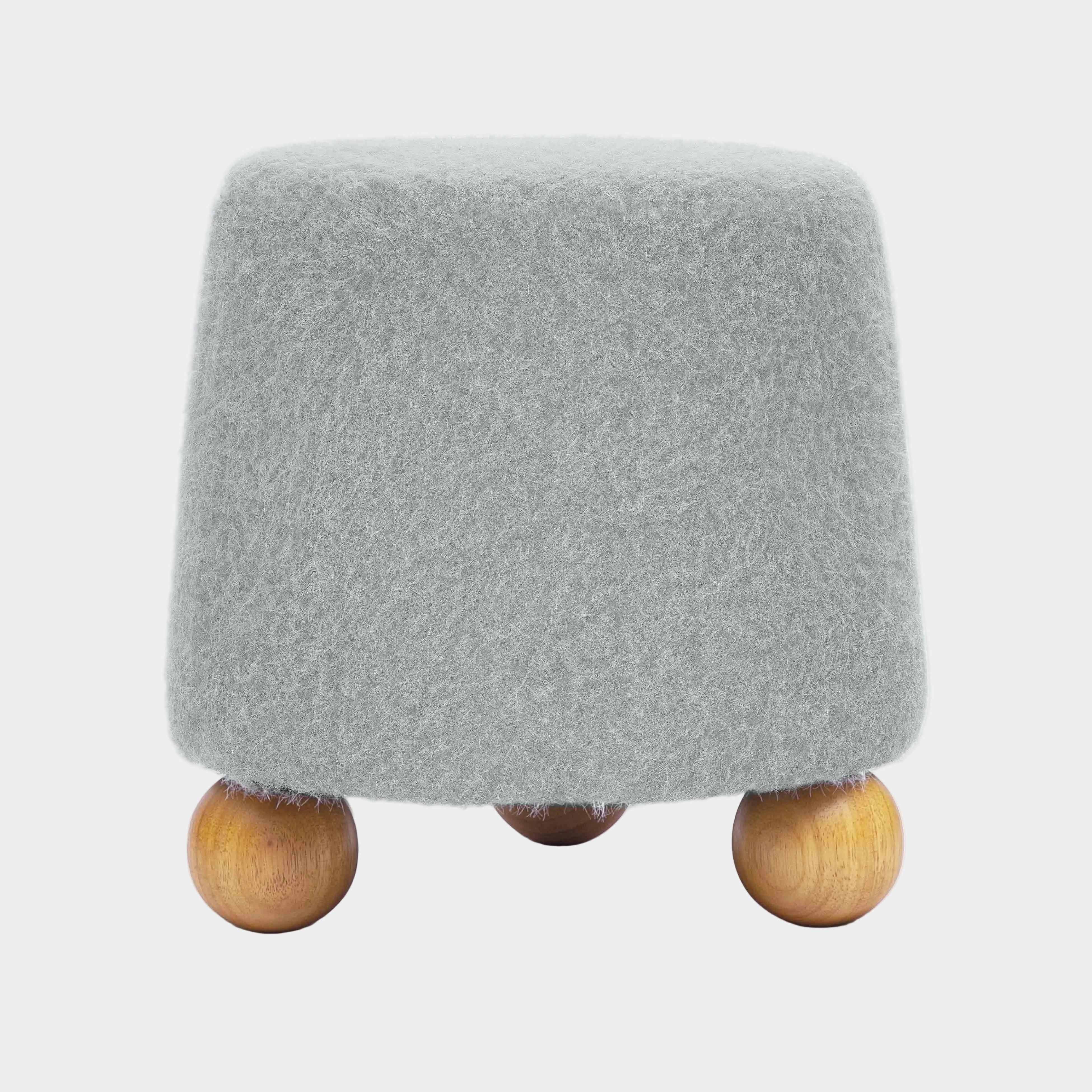 Jaine Contract-Grade Faux Mohair Ottoman