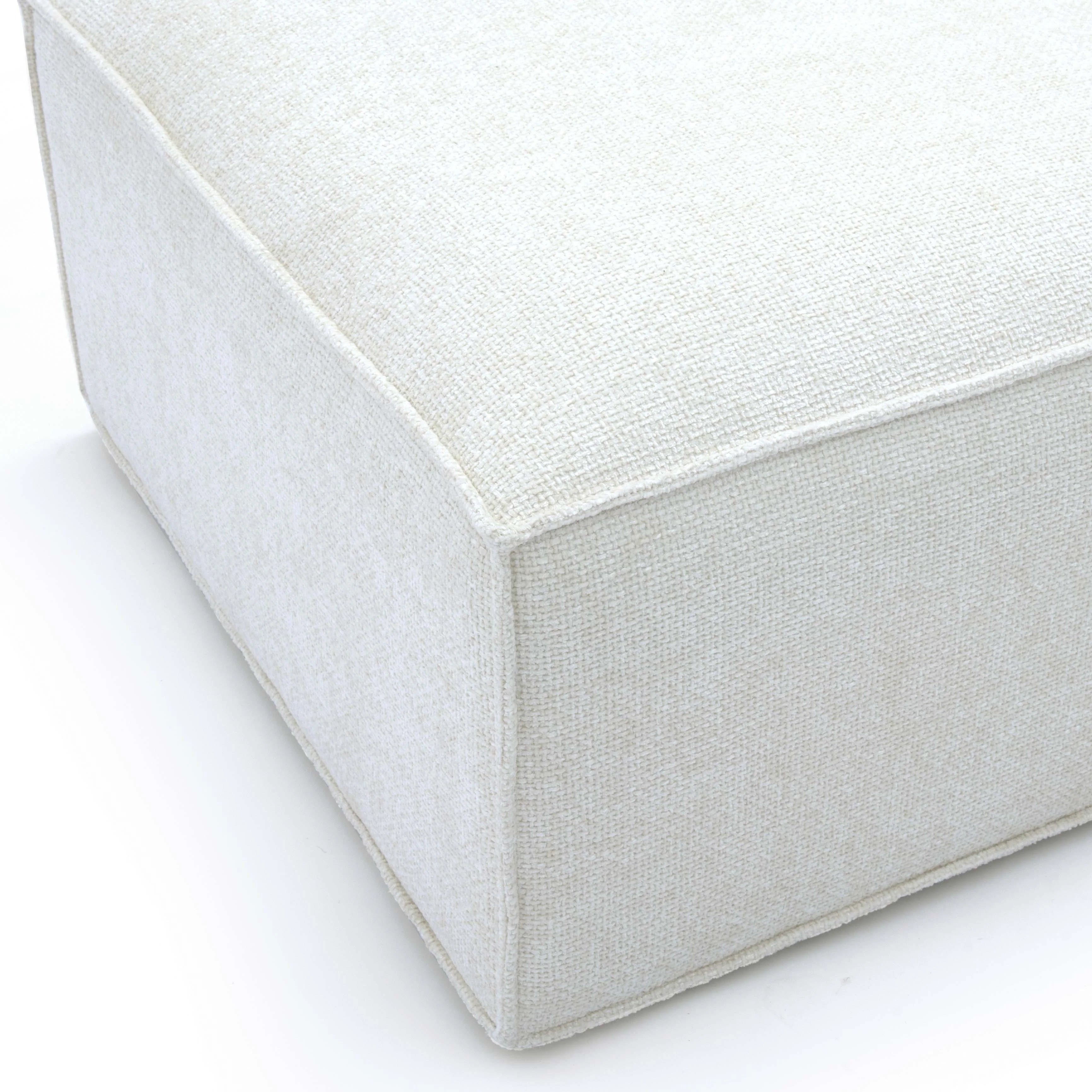 Mindy Performance Chenille Basketweave Ottoman