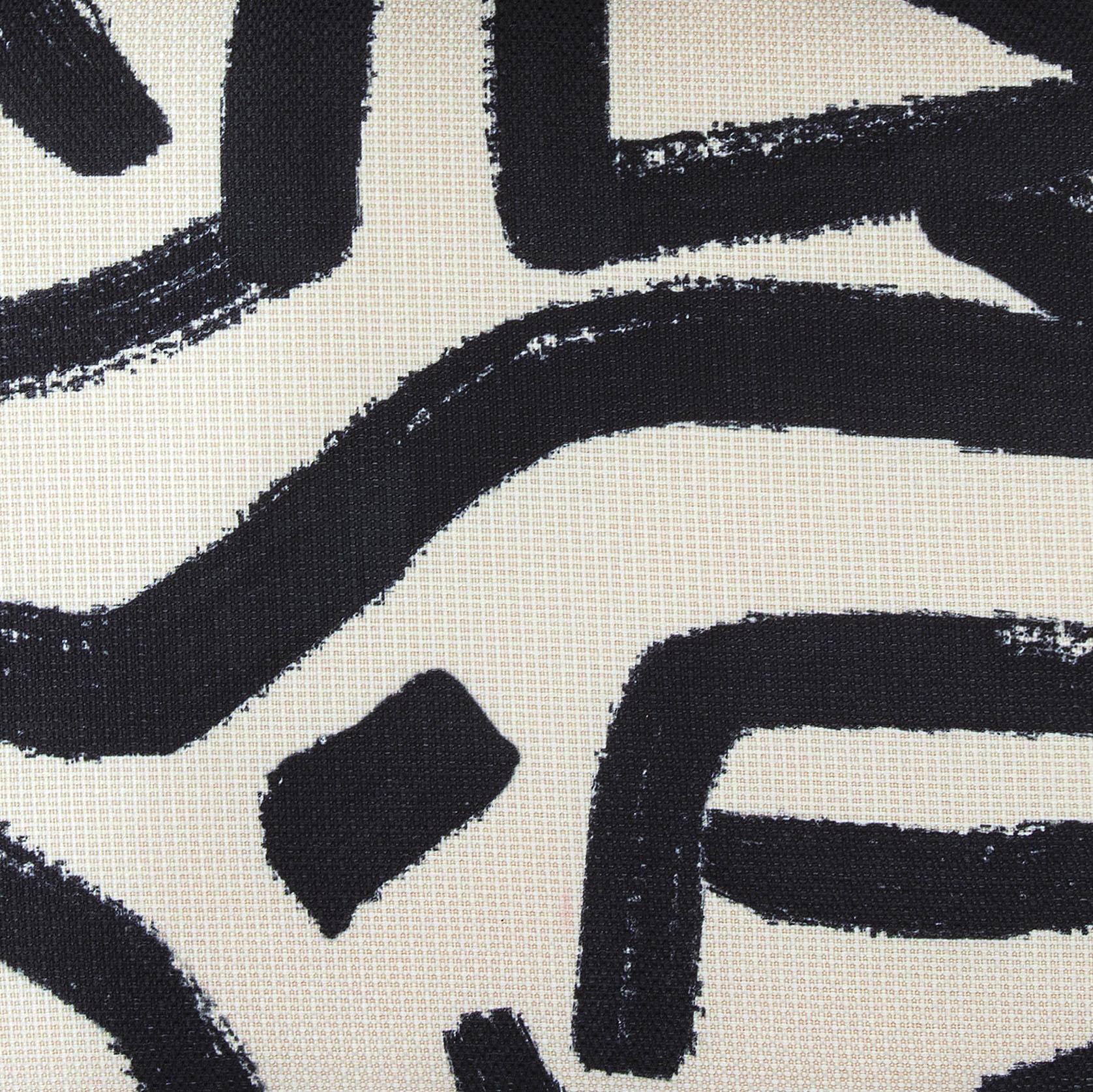 Pippa Black Brushstroke Print Contract Grade Accent Stool