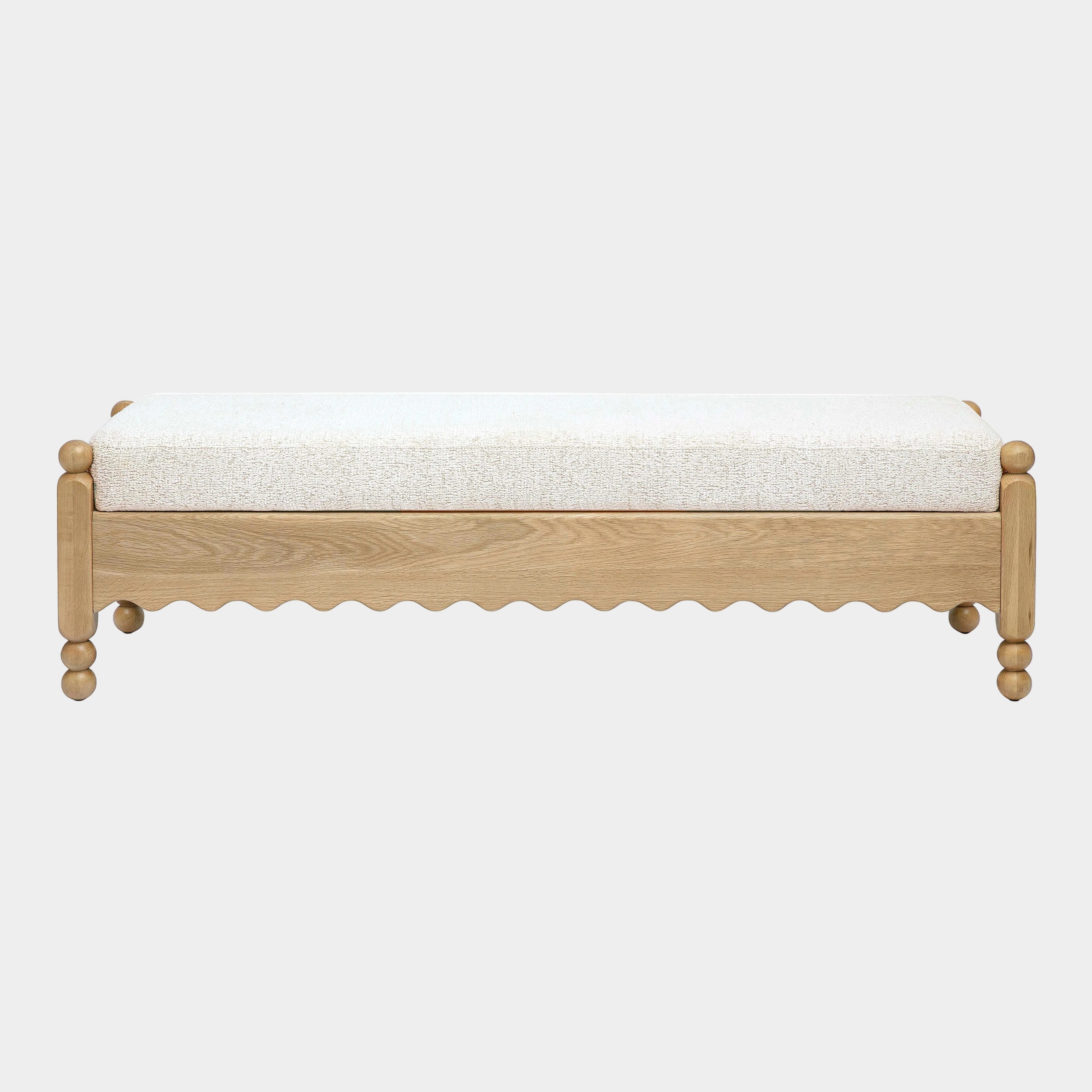 Thelma 56" Cream Performance Basketweave Bench