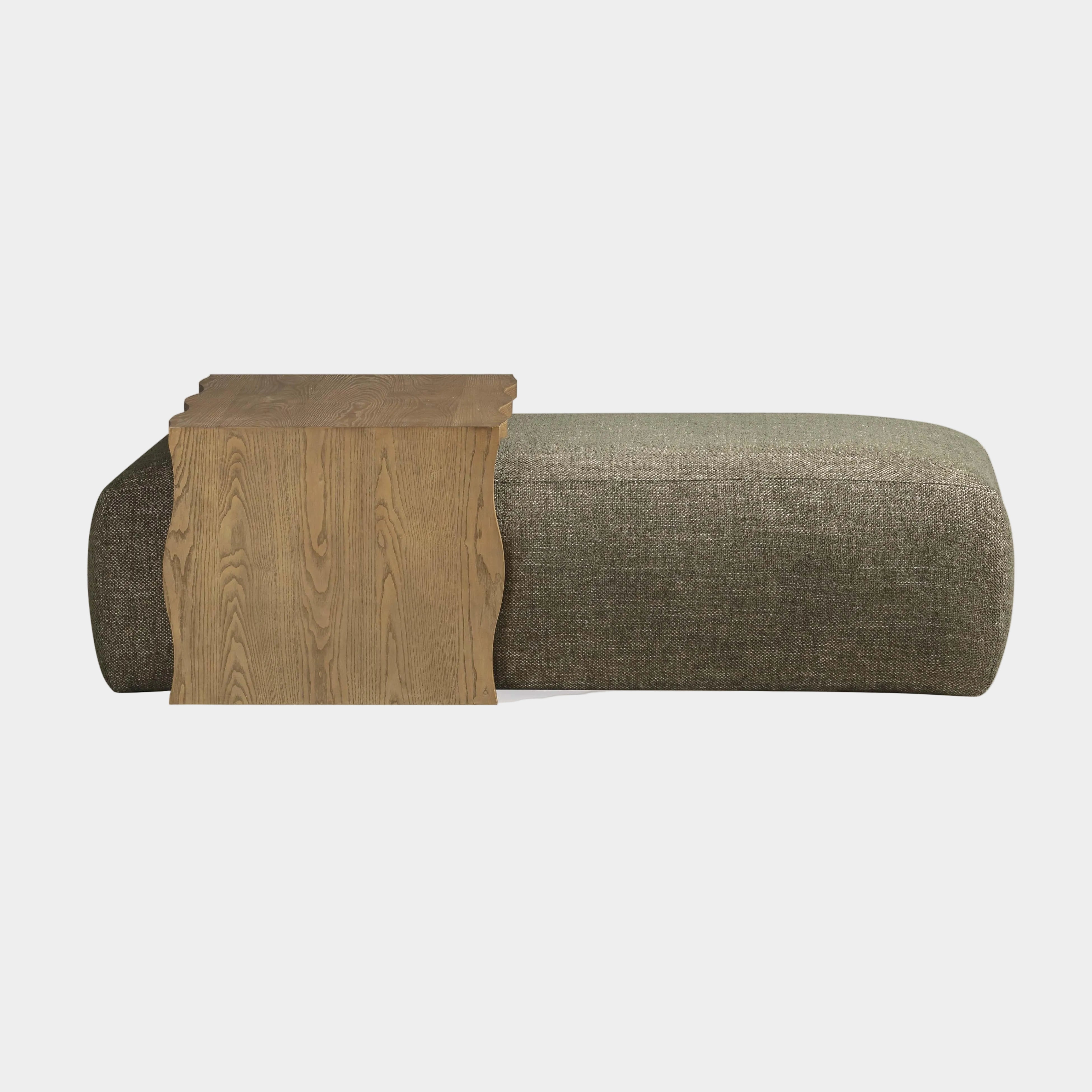 Spencer 54" Performance Basketweave Ottoman with Bridge Table