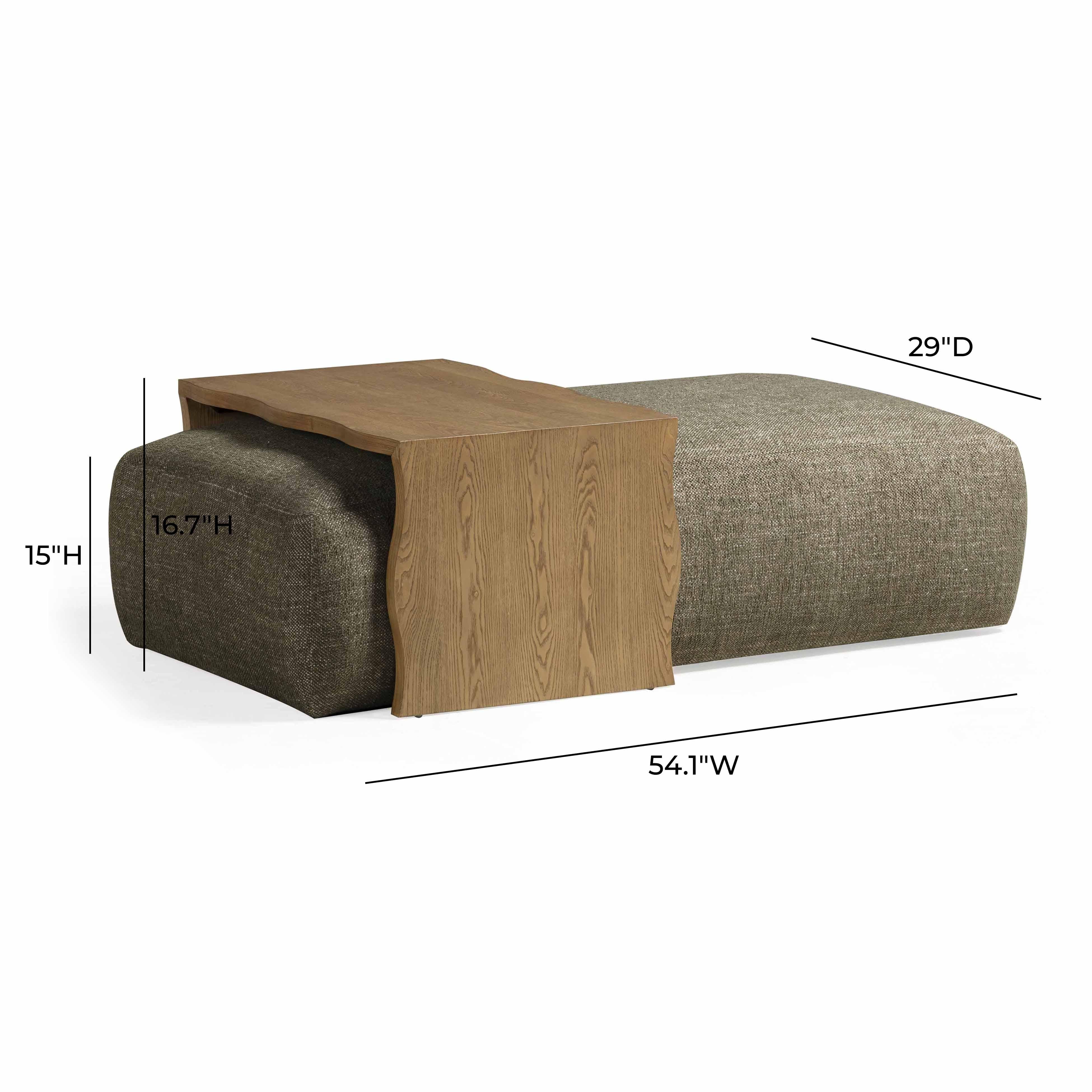 Spencer 54" Performance Basketweave Ottoman with Bridge Table