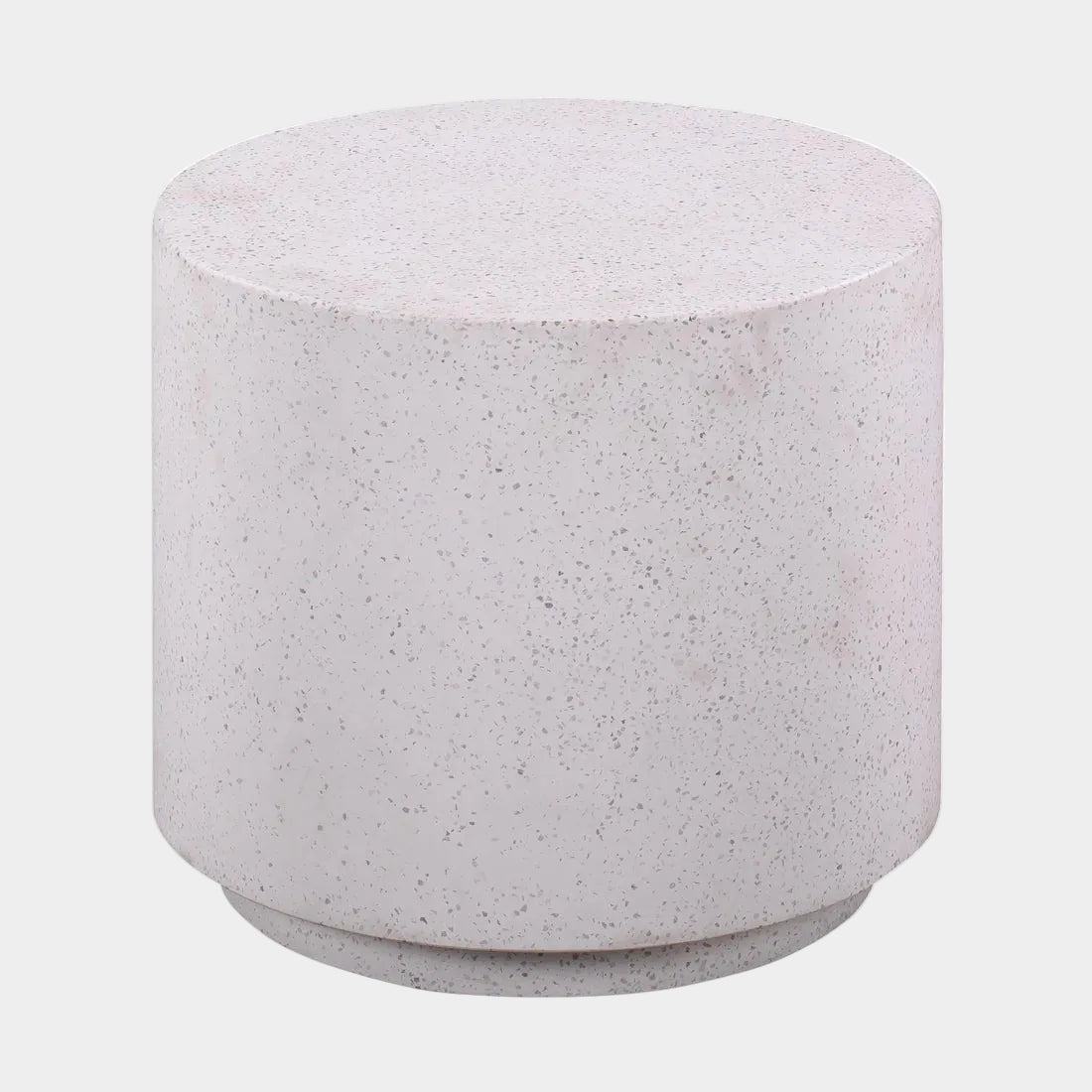 Terrazzo Light Speckled Concrete Round Side Table