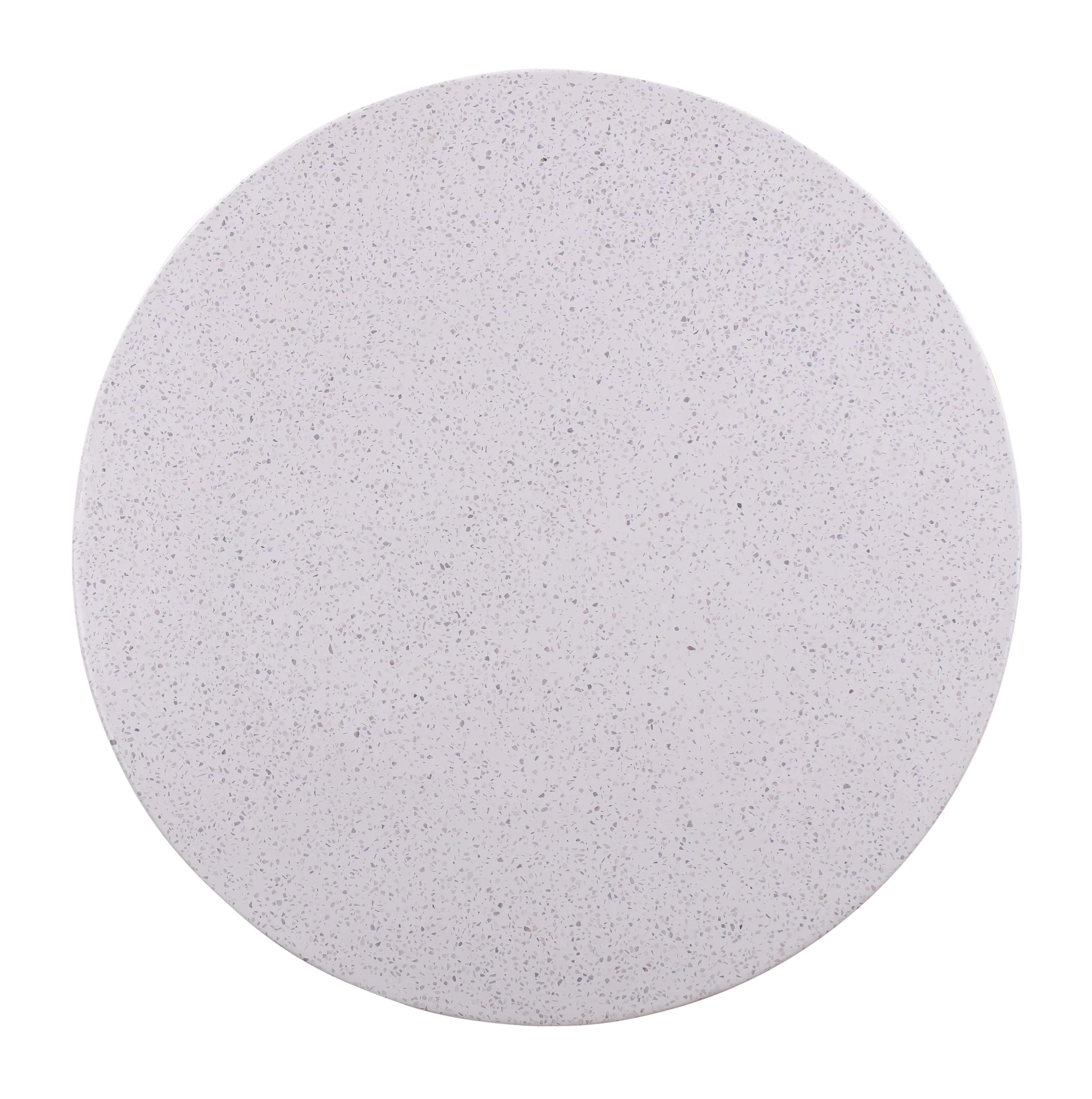 Terrazzo 27.5" Light Speckled Concrete Round Coffee Table
