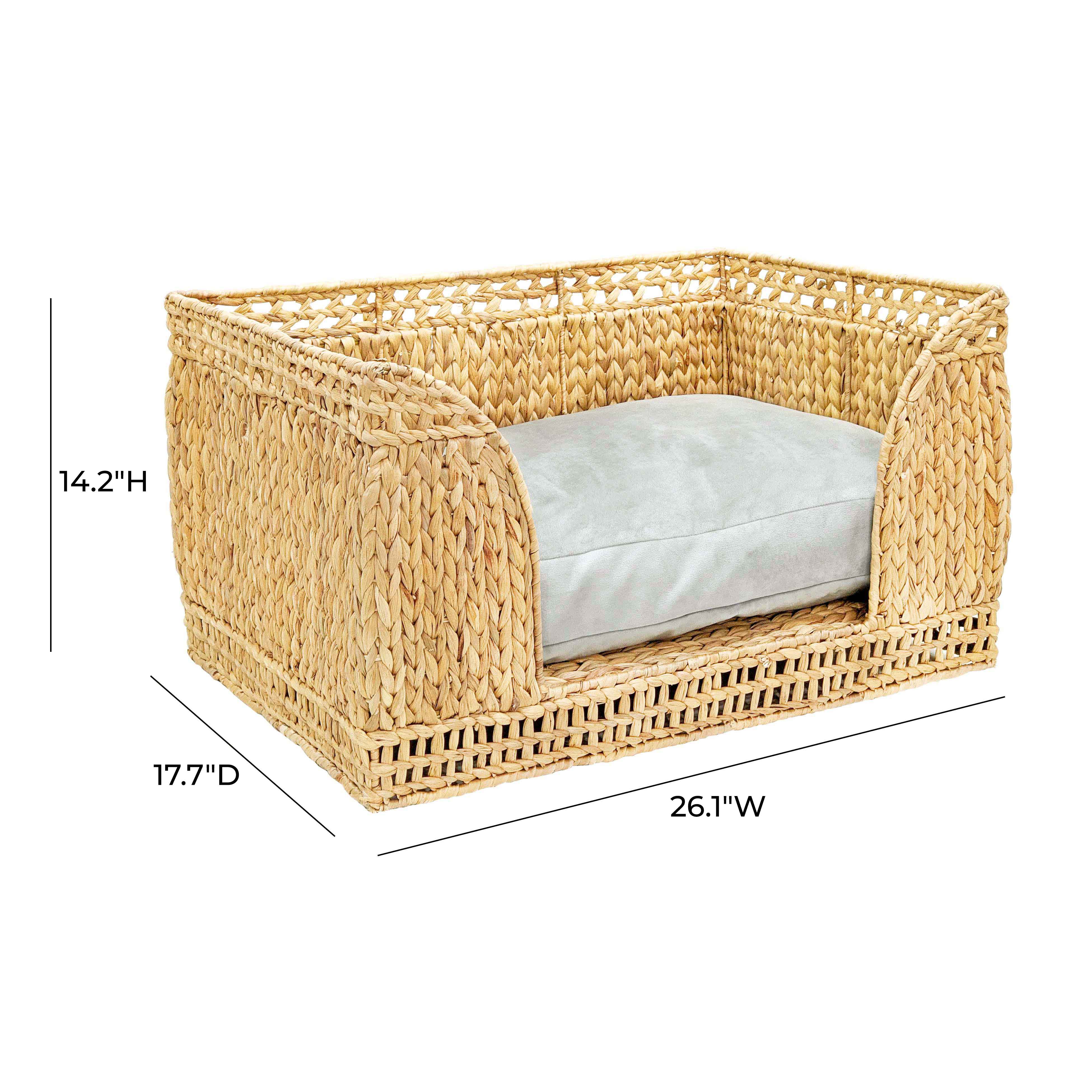 Lit pour petit animal de compagnie en rotin naturel Milou
