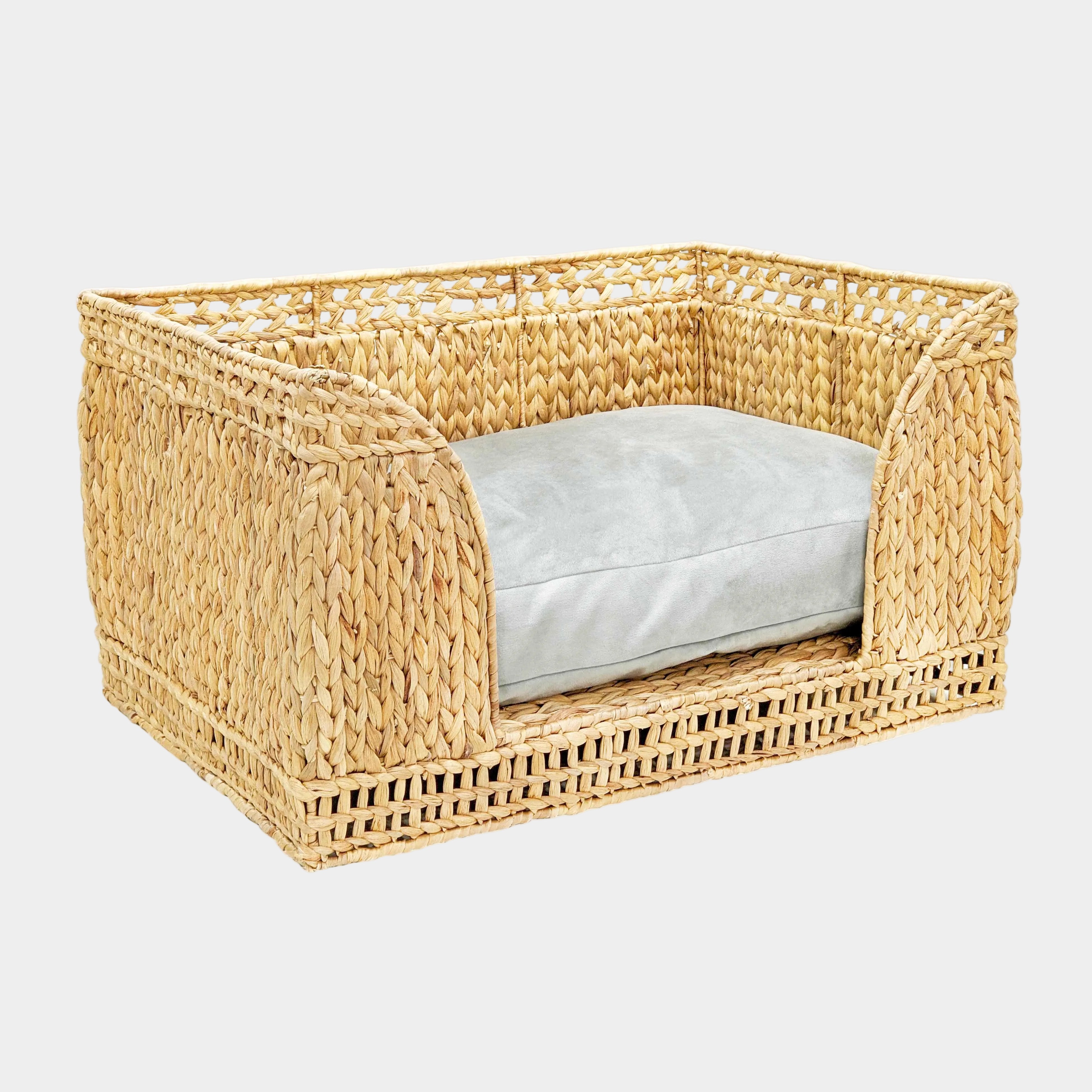 Lit pour petit animal de compagnie en rotin naturel Milou