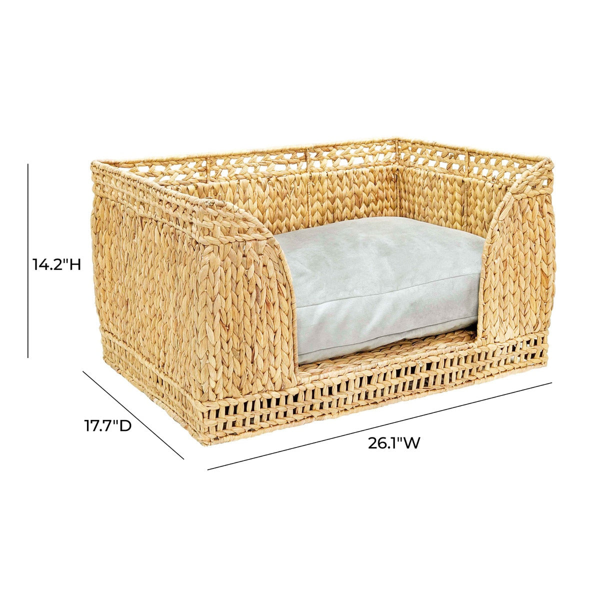 Lit pour petit animal de compagnie en rotin naturel Milou