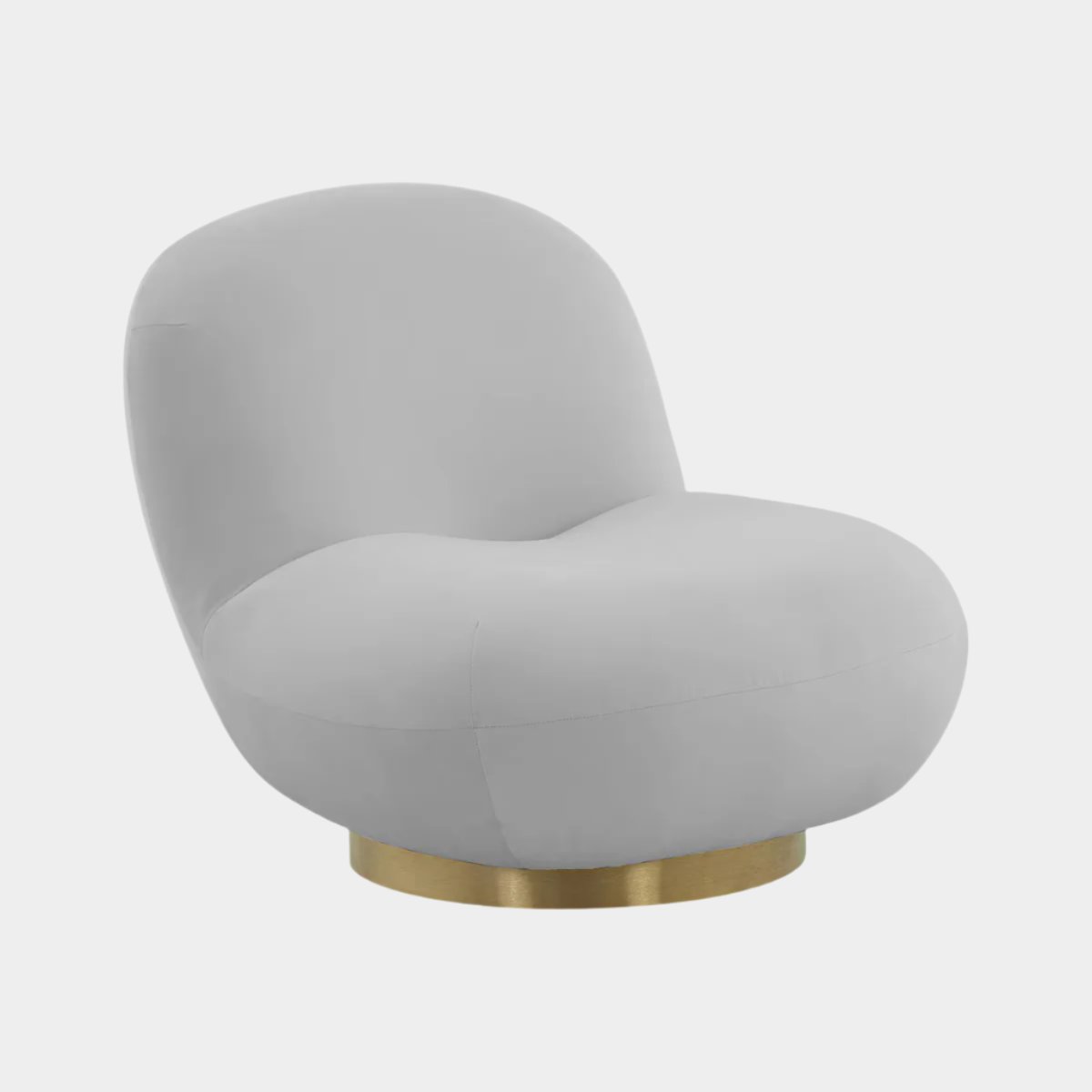 Chaise pivotante en velours gris Emily